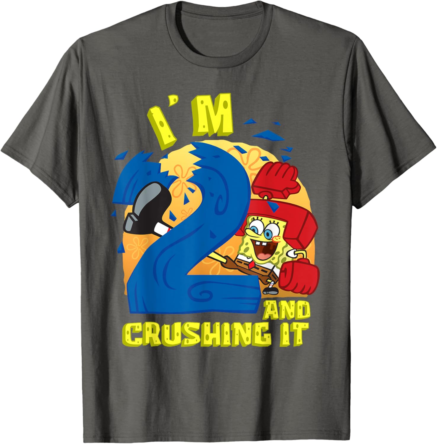 SpongeBob SquarePants 2nd Birthday Gift Crushing It T-Shirt for Kids - 18