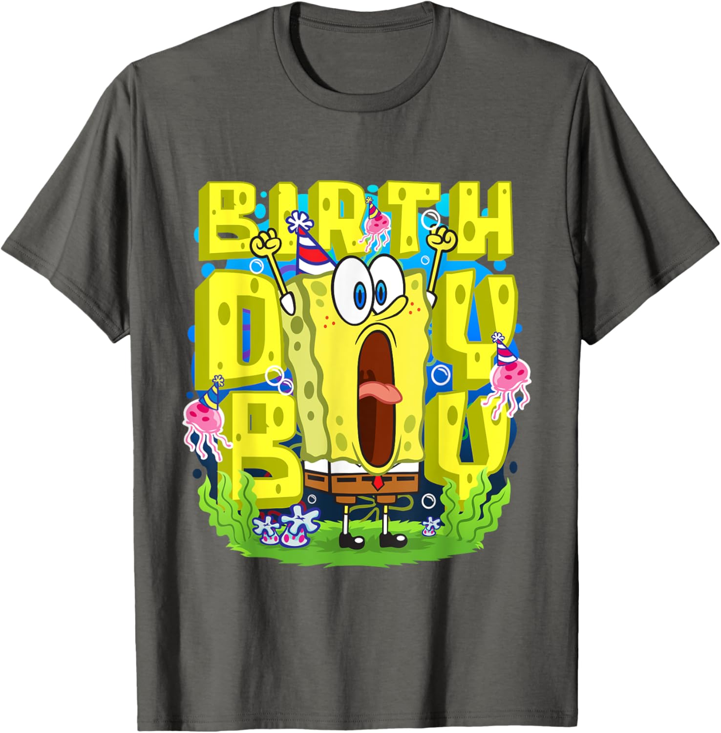 Mademark SpongeBob SquarePants Birthday Boy Funny T-Shirt for Kids - 24