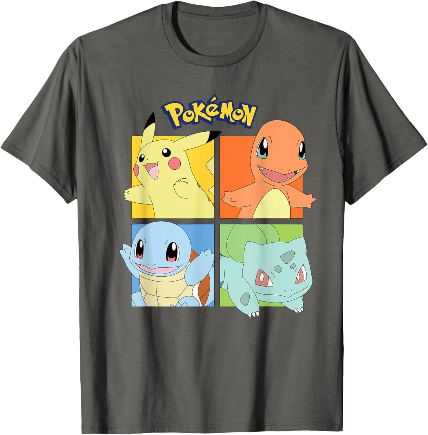 Kanto Region Pokémon T-Shirt Featuring Pikachu Charmander Squirtle Bulbasaur - 2