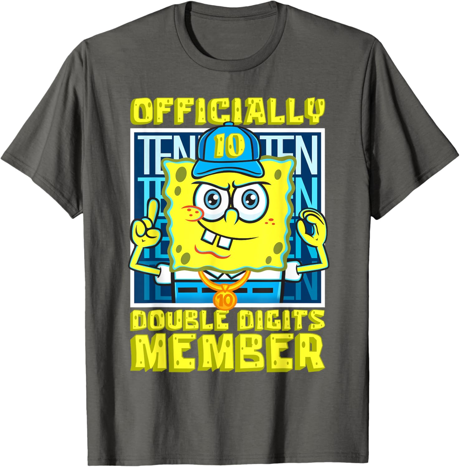 Mademark SpongeBob SquarePants Boys 10th Birthday T-Shirt Fun Style - 12