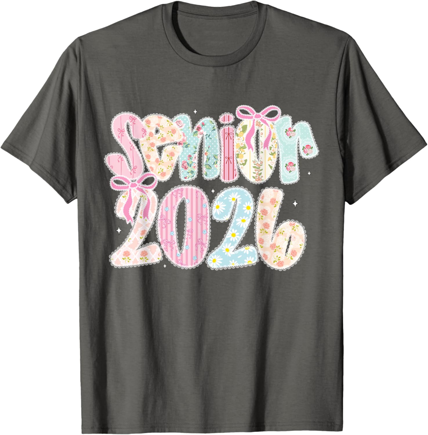 Coquette Lace Floral Pastel Graduation T-Shirt for Senior 2026 - 21
