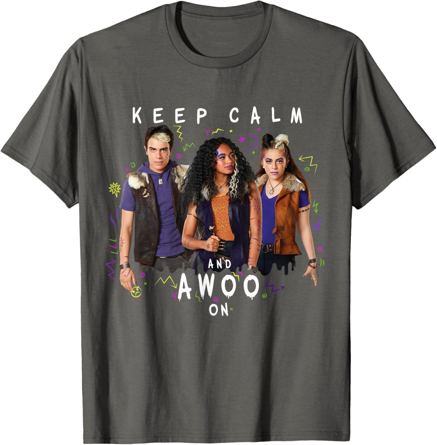 Disney Channel Zombies 2 Keep Calm and Awoo On Fun T-Shirt for Fans - 1