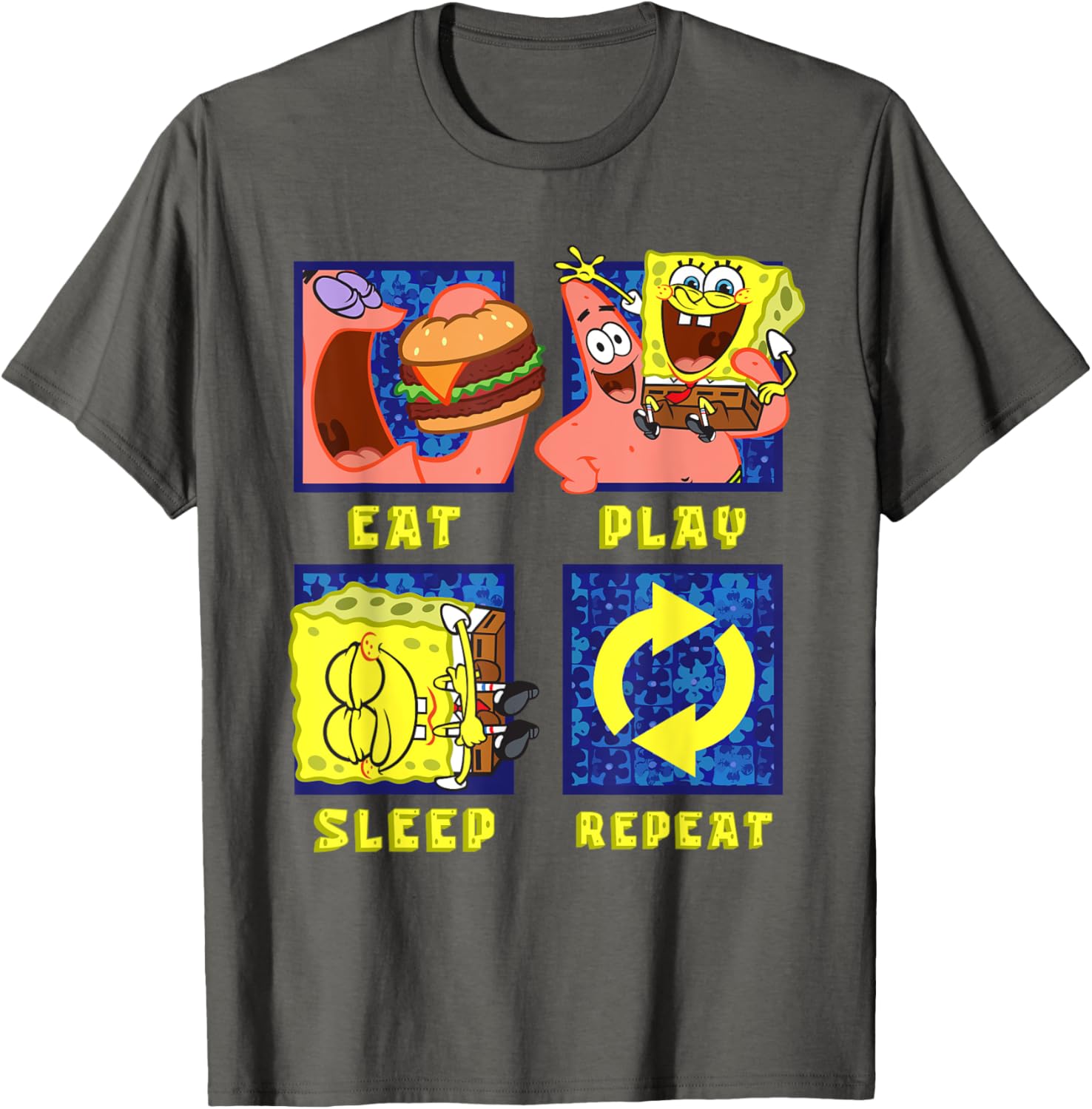 Mademark SpongeBob Eat Play Sleep Repeat Funny T-Shirt for Patrick Fans - 9