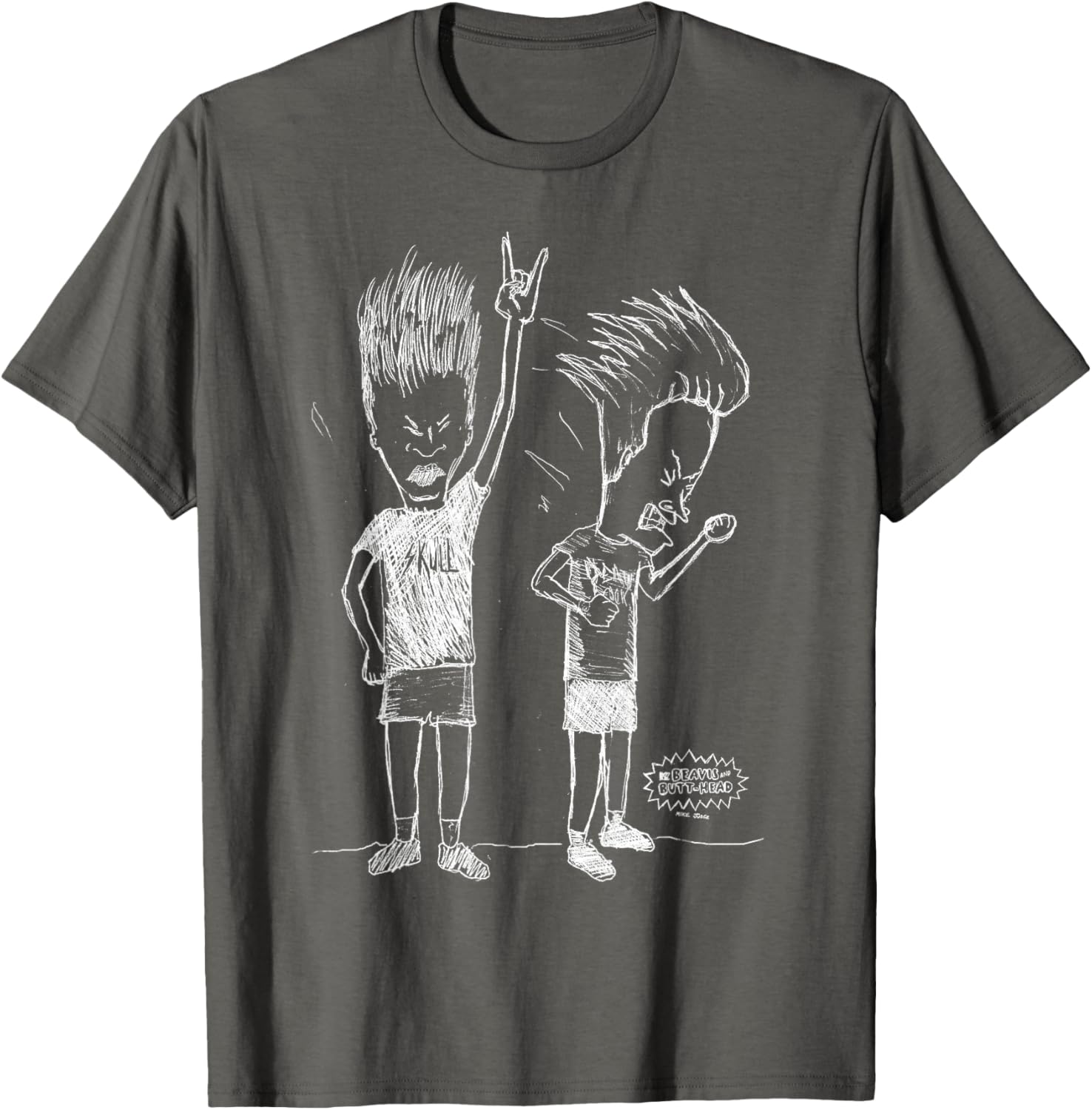 Beavis and Butt-Head Head Bang Sketch T-Shirt for Fun Casual Wear - 2