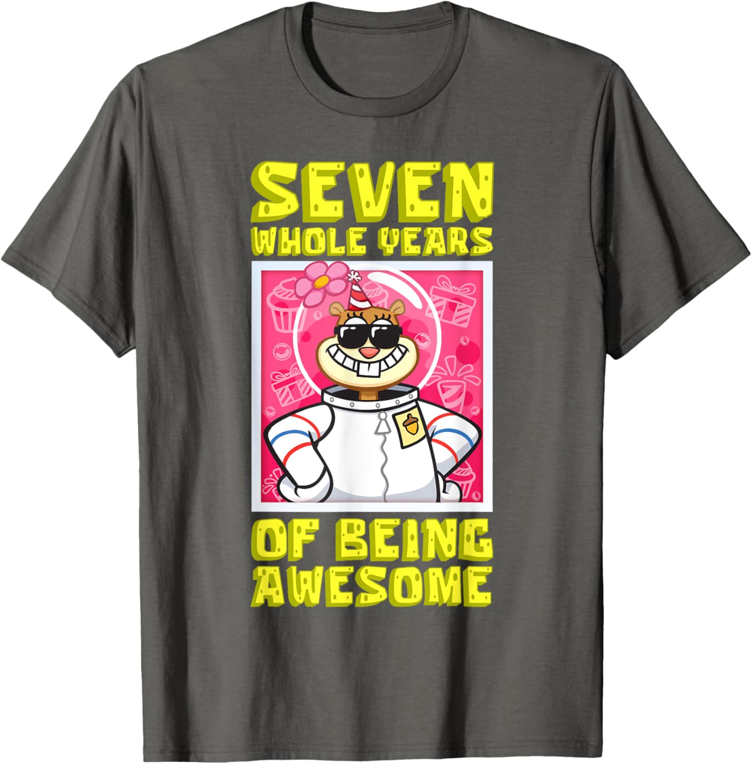 Mademark SpongeBob Sandy 7th Birthday Gift T-Shirt for Girls - 12