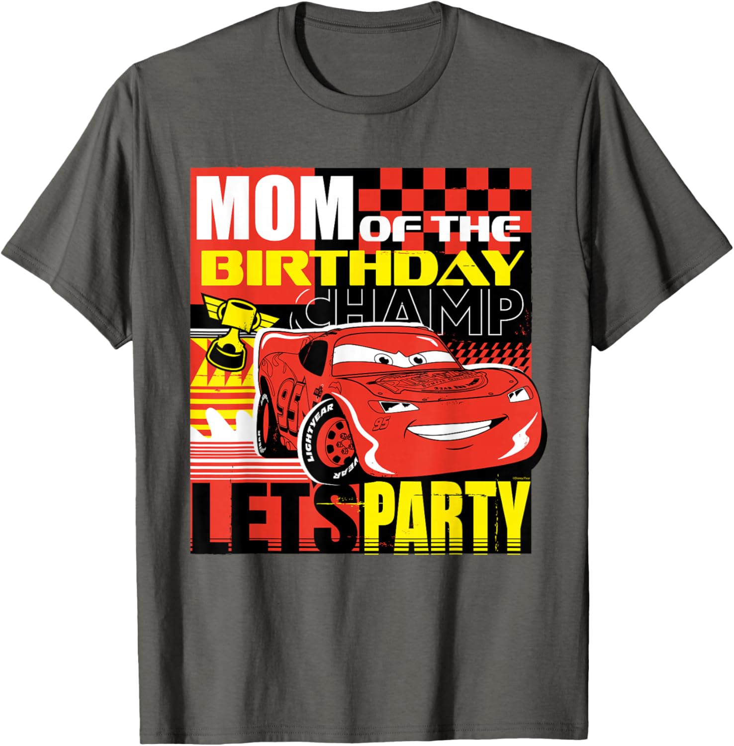 Disney Pixar Cars Mom of the Birthday Champ T-Shirt for Celebrating in Style - 12