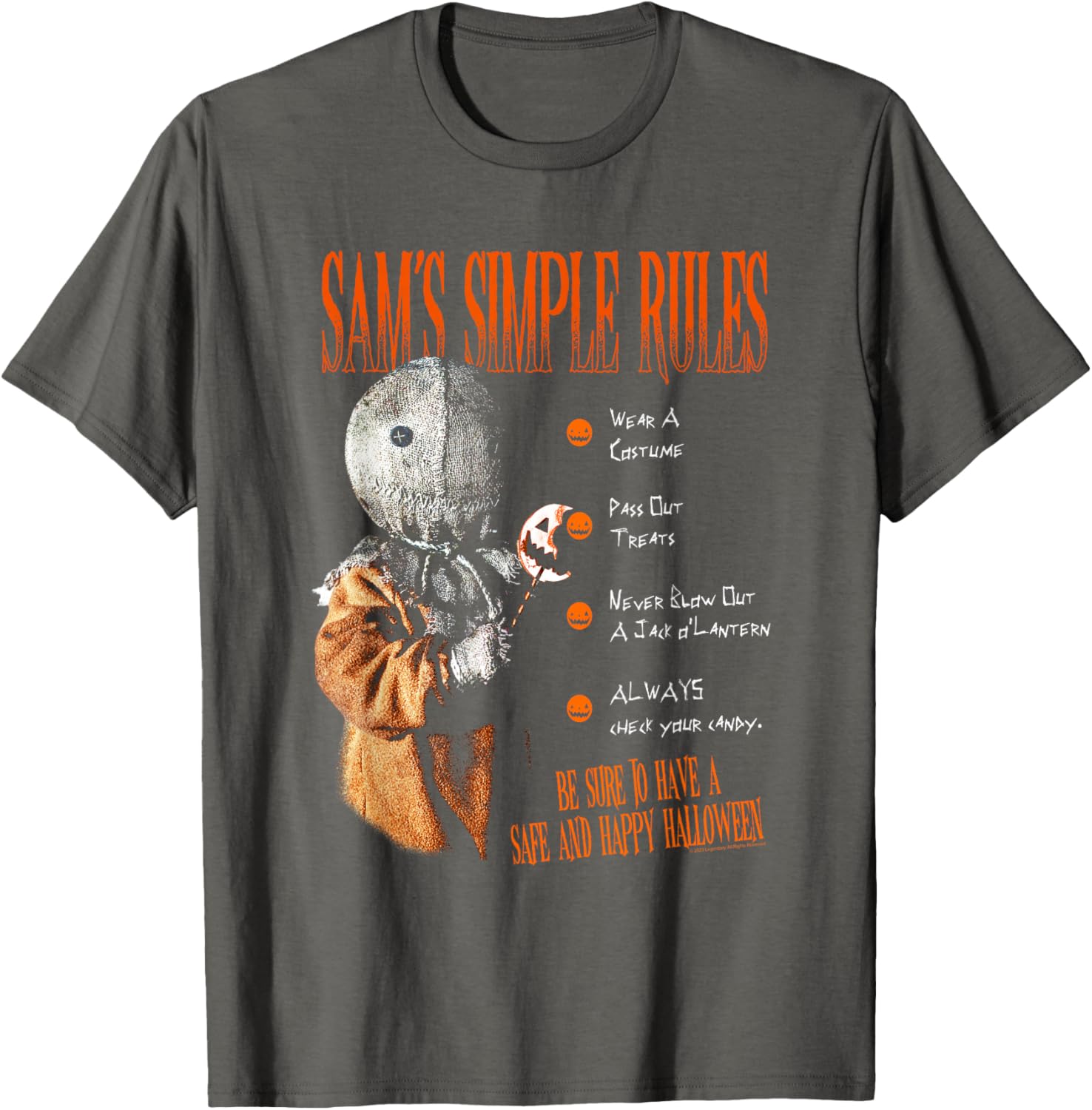Trick r Treat Sam's Simple Rules T-Shirt for Halloween Fans - 5