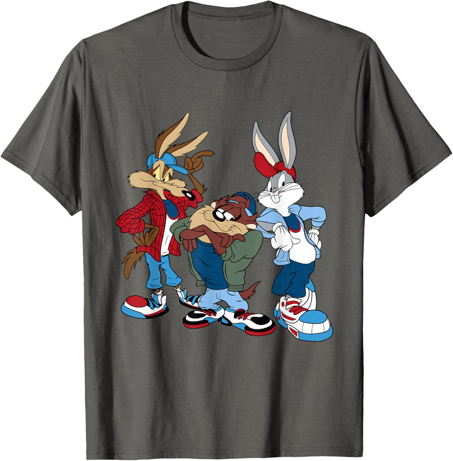 Looney Tunes T-Shirt featuring Wiley, Bugs, and Taz - Fun Cartoon Apparel - 6