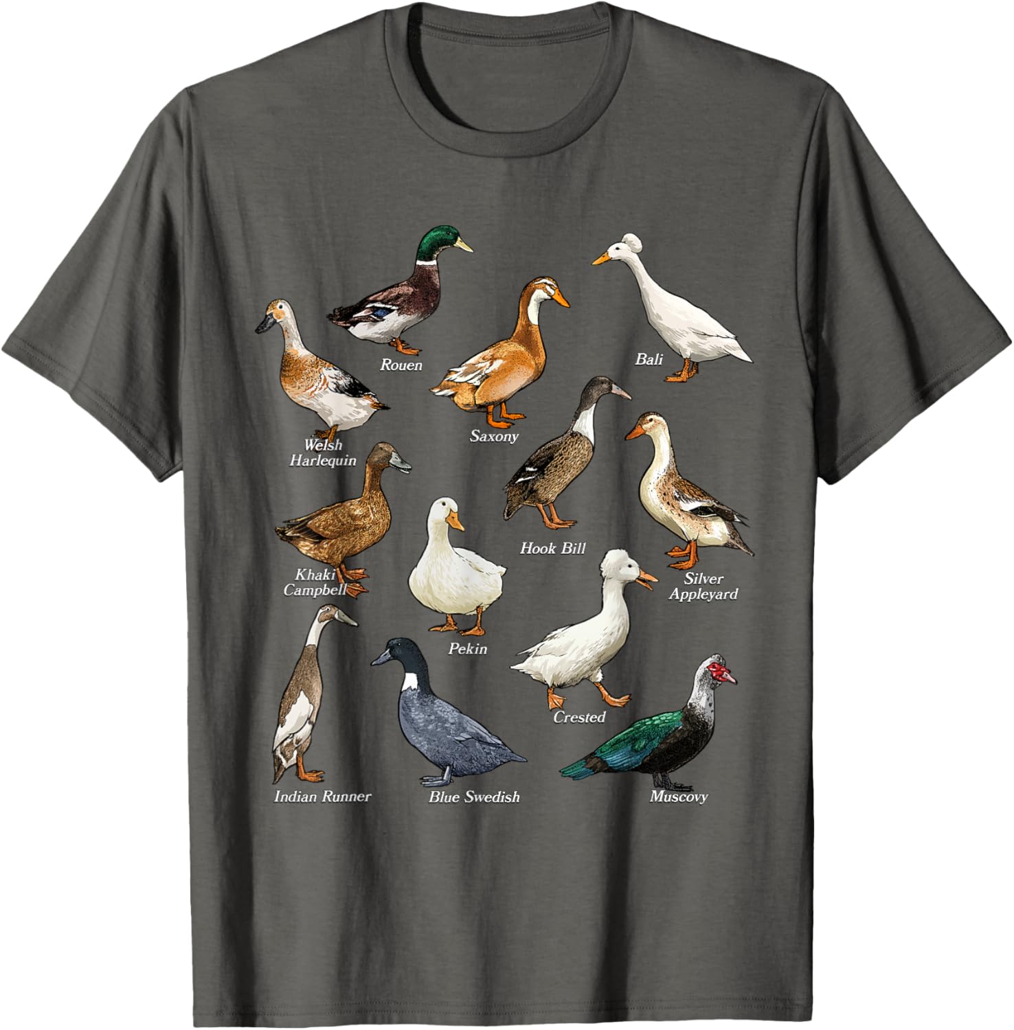 Types of Duck Waterfowl T-Shirt for Duck Lovers and Nature Enthusiasts - 17
