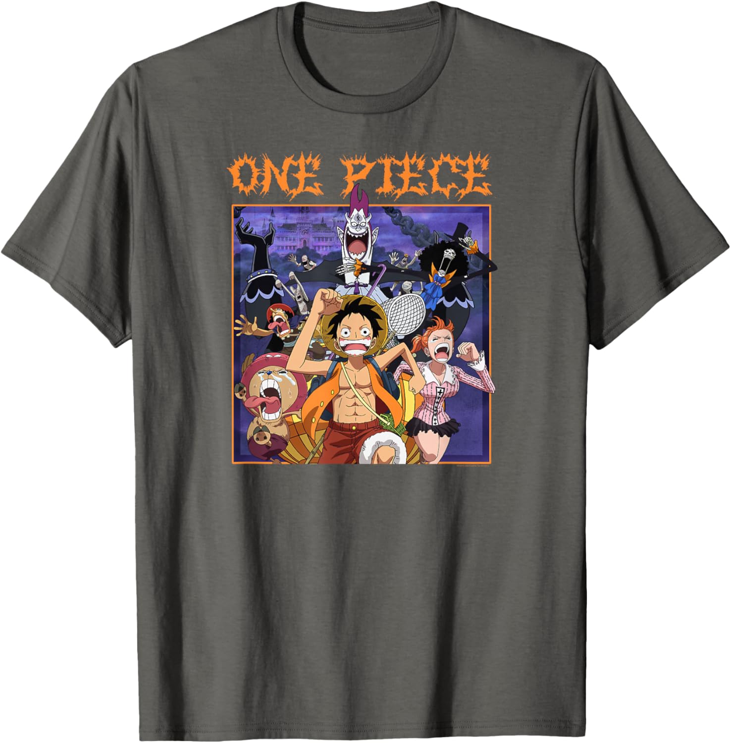 One Piece Anime Running Scared Heavy Metal Logo T-Shirt for Fans - 1
