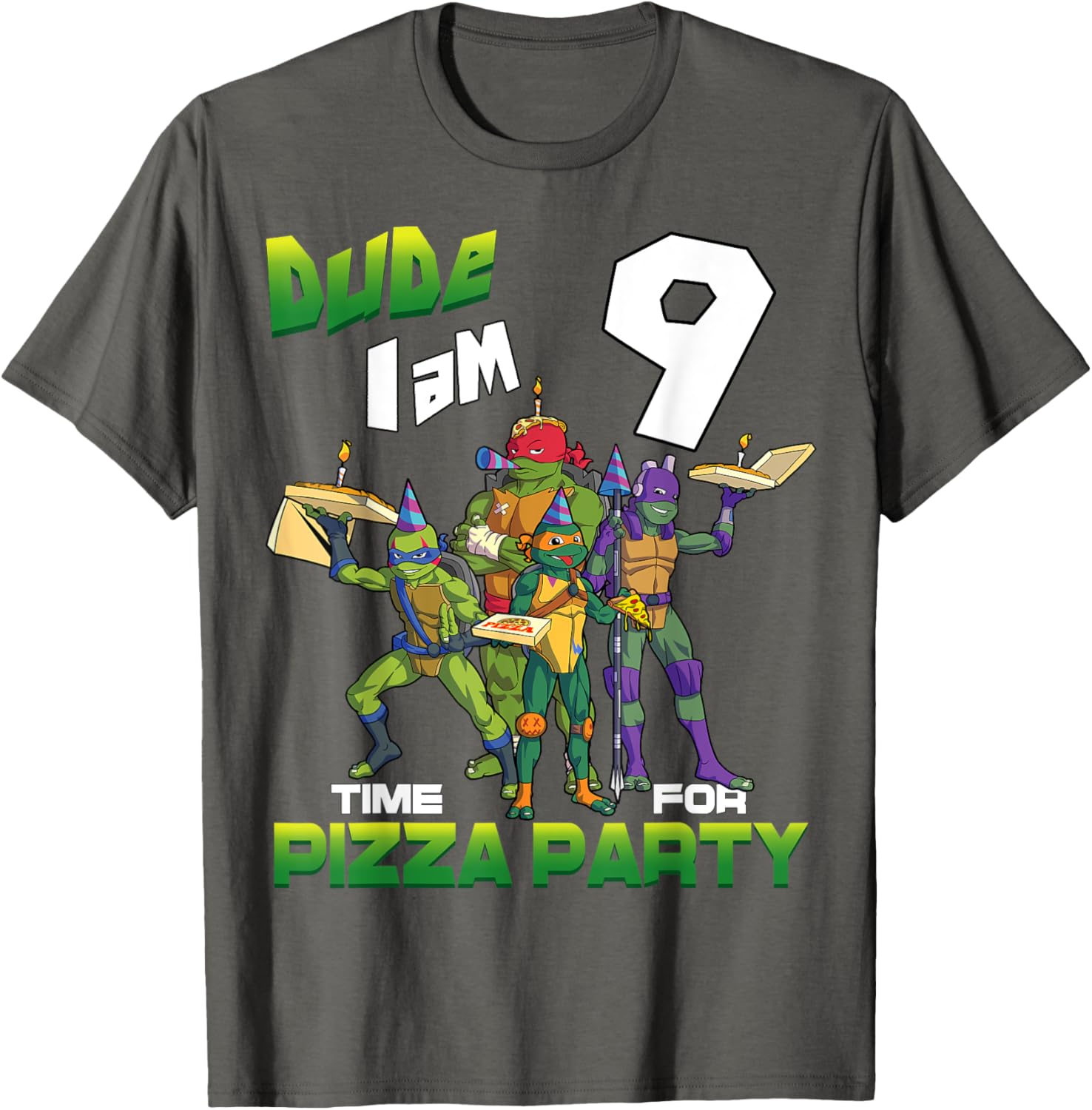 Mademark Teenage Mutant Ninja Turtles Pizza Party T-Shirt for 9-Year-Olds - 14