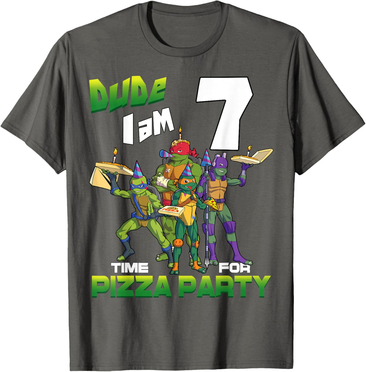 Mademark Teenage Mutant Ninja Turtles Pizza Party T-Shirt for 7 Year Olds - 23