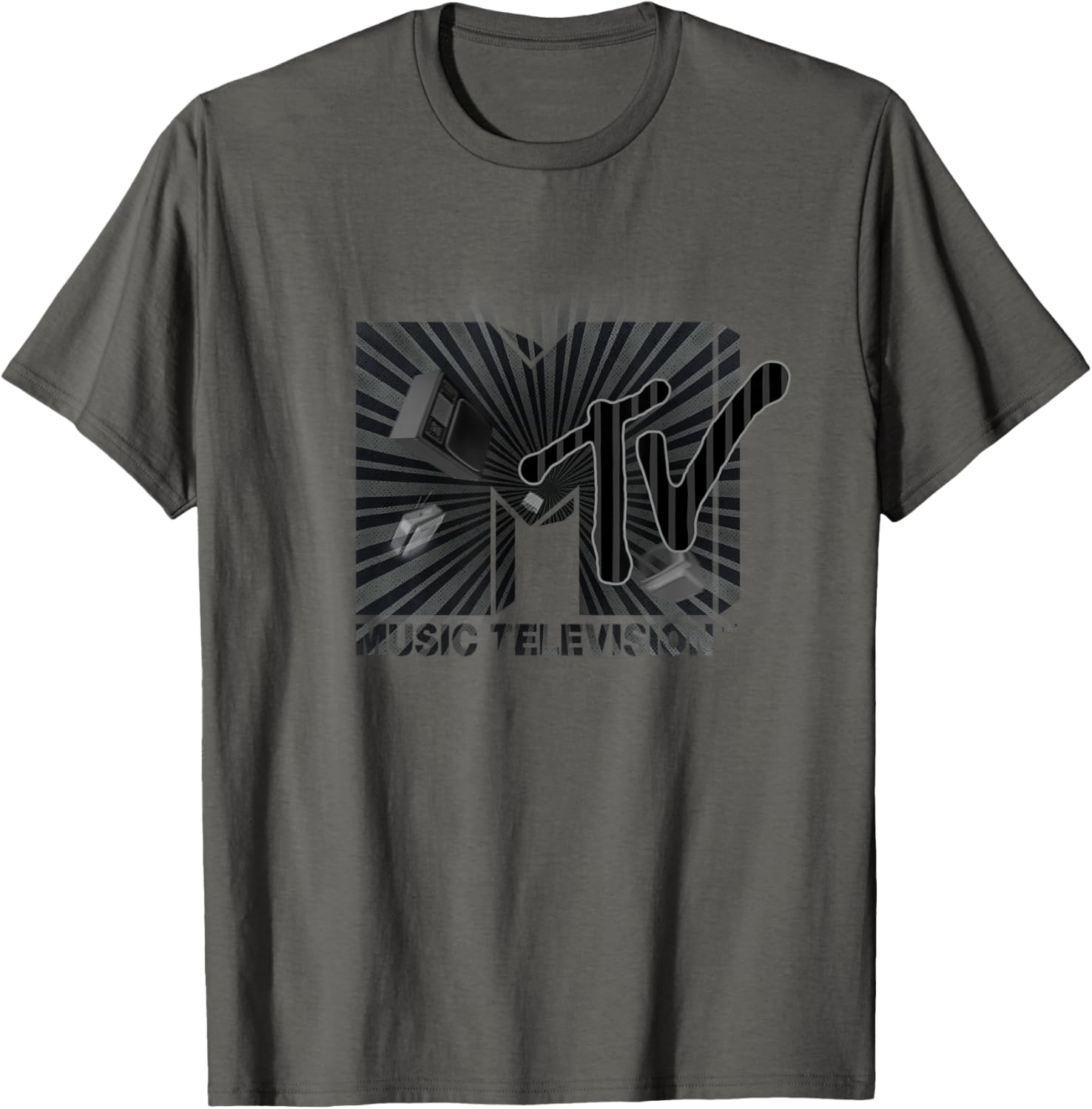 Mademark x MTV Vintage Logo T-Shirt with Old TV and Ham Radio Design - 5