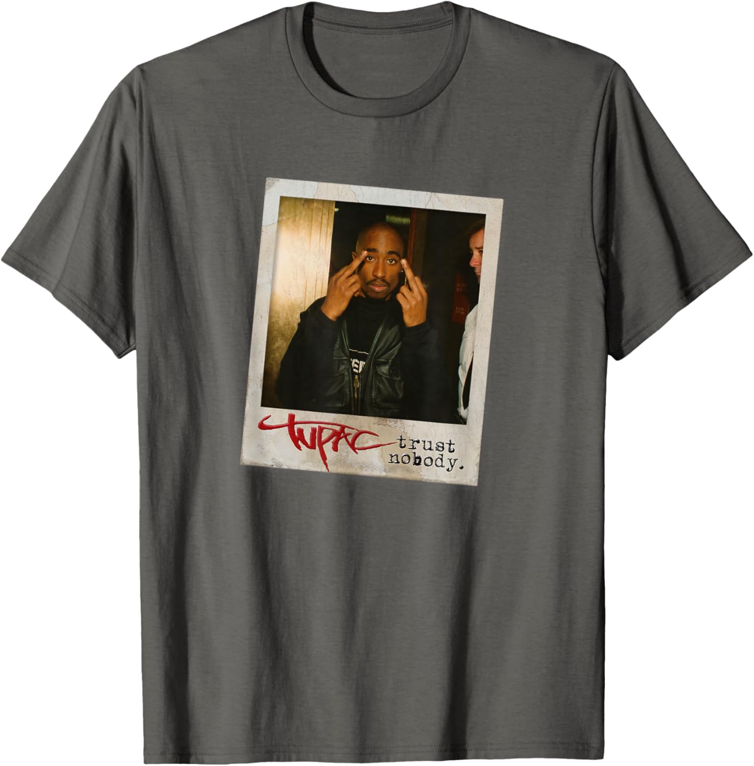 Tupac Shakur Trust Nobody Photo T-Shirt Unisex Short Sleeve Black Small - 5