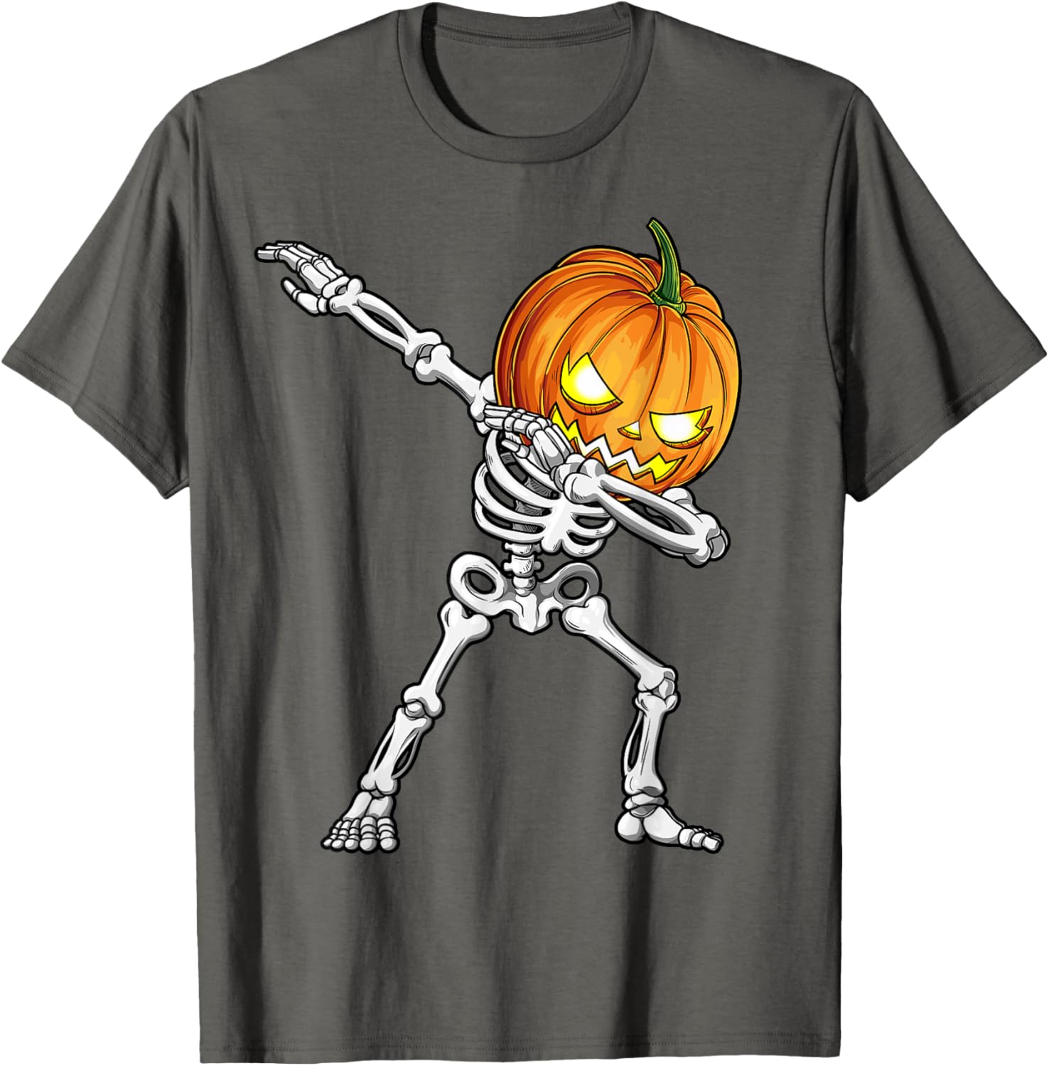 Halloween Boys Dabbing Skeleton Pumpkin Jack O Lantern T-Shirt - 3