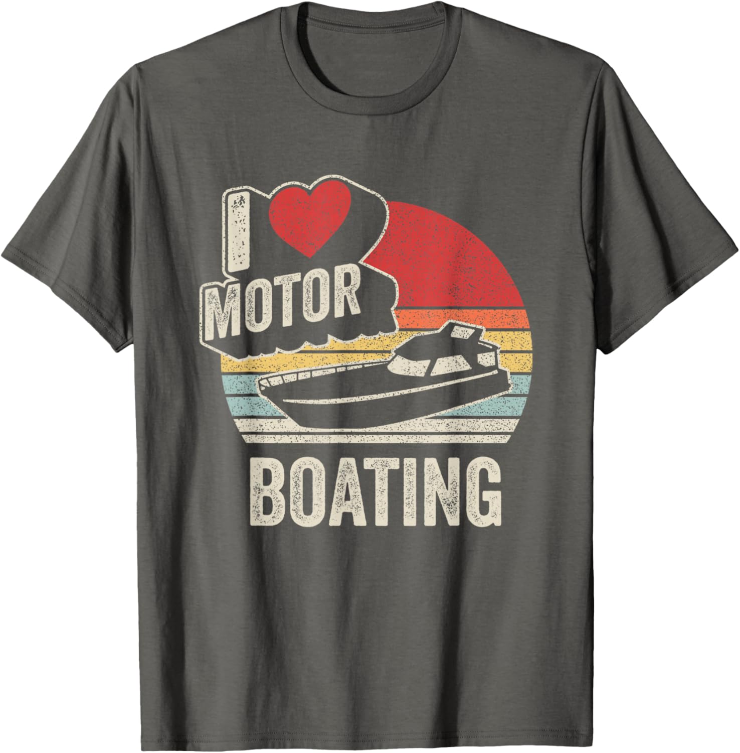Vintage Retro I Love Motor Boating Funny T-Shirt for Boaters and Enthusiasts - 13