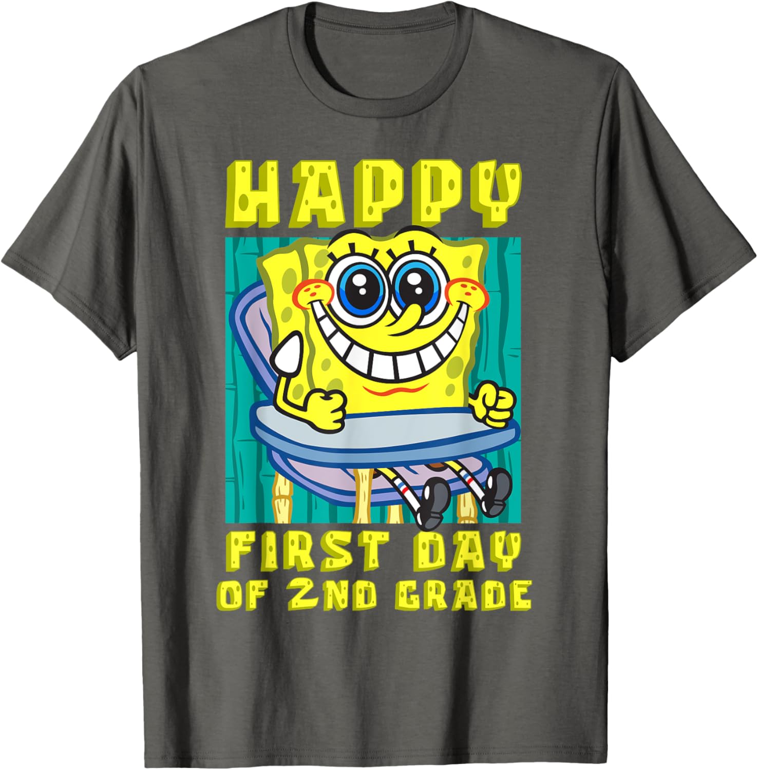 SpongeBob Happy 2nd Grade T-Shirt for Kids - Fun Back to School Clothing - 7