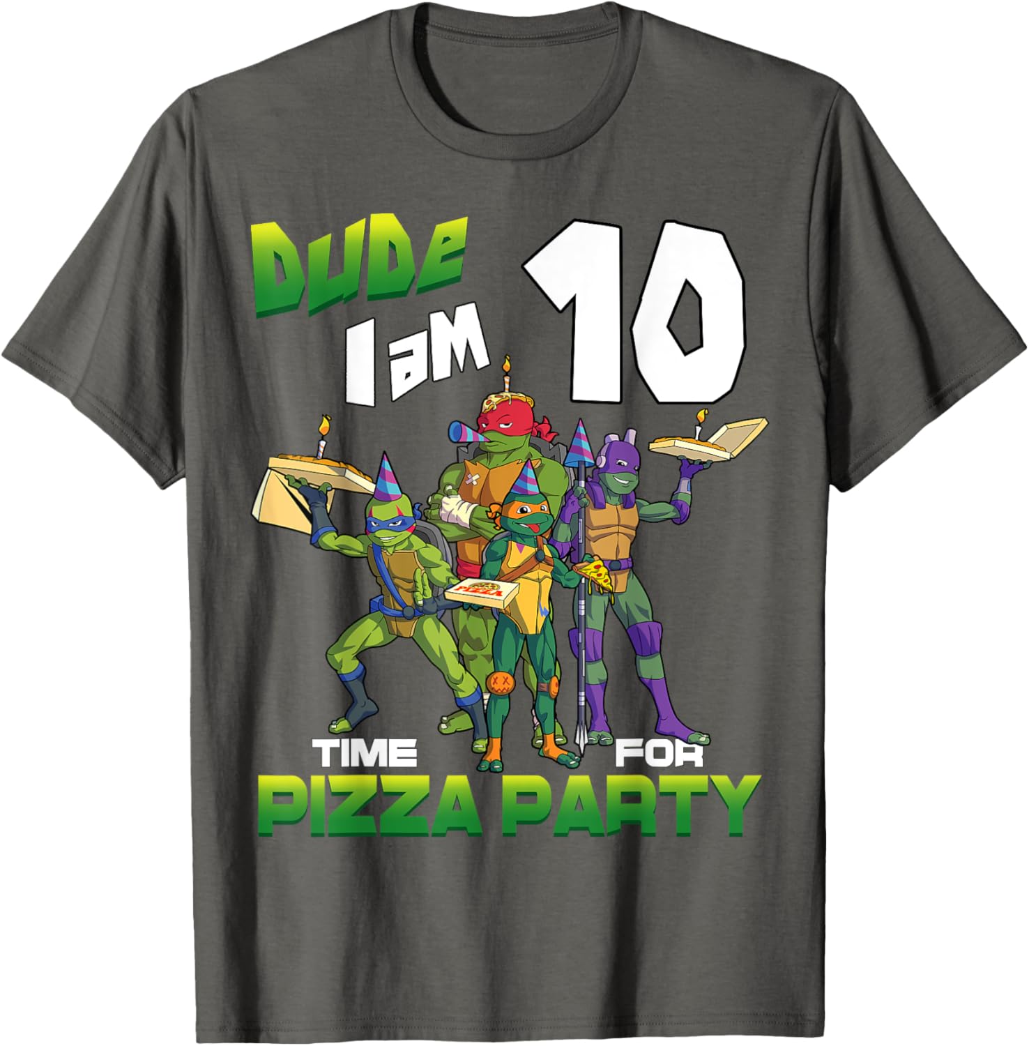 Mademark TMNT Pizza Birthday T-Shirt for 10 Year Olds - Fun Kids Tee - 13