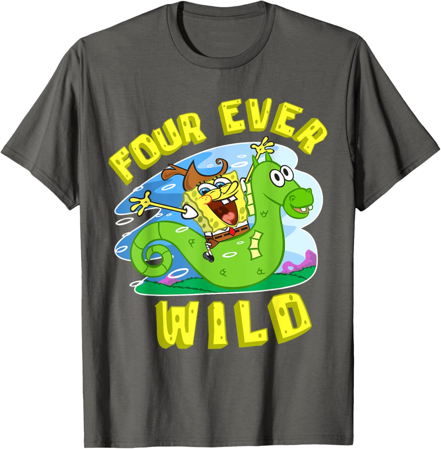 Mademark SpongeBob 4th Birthday T-Shirt for Boys Fun and Colorful Gift - 3