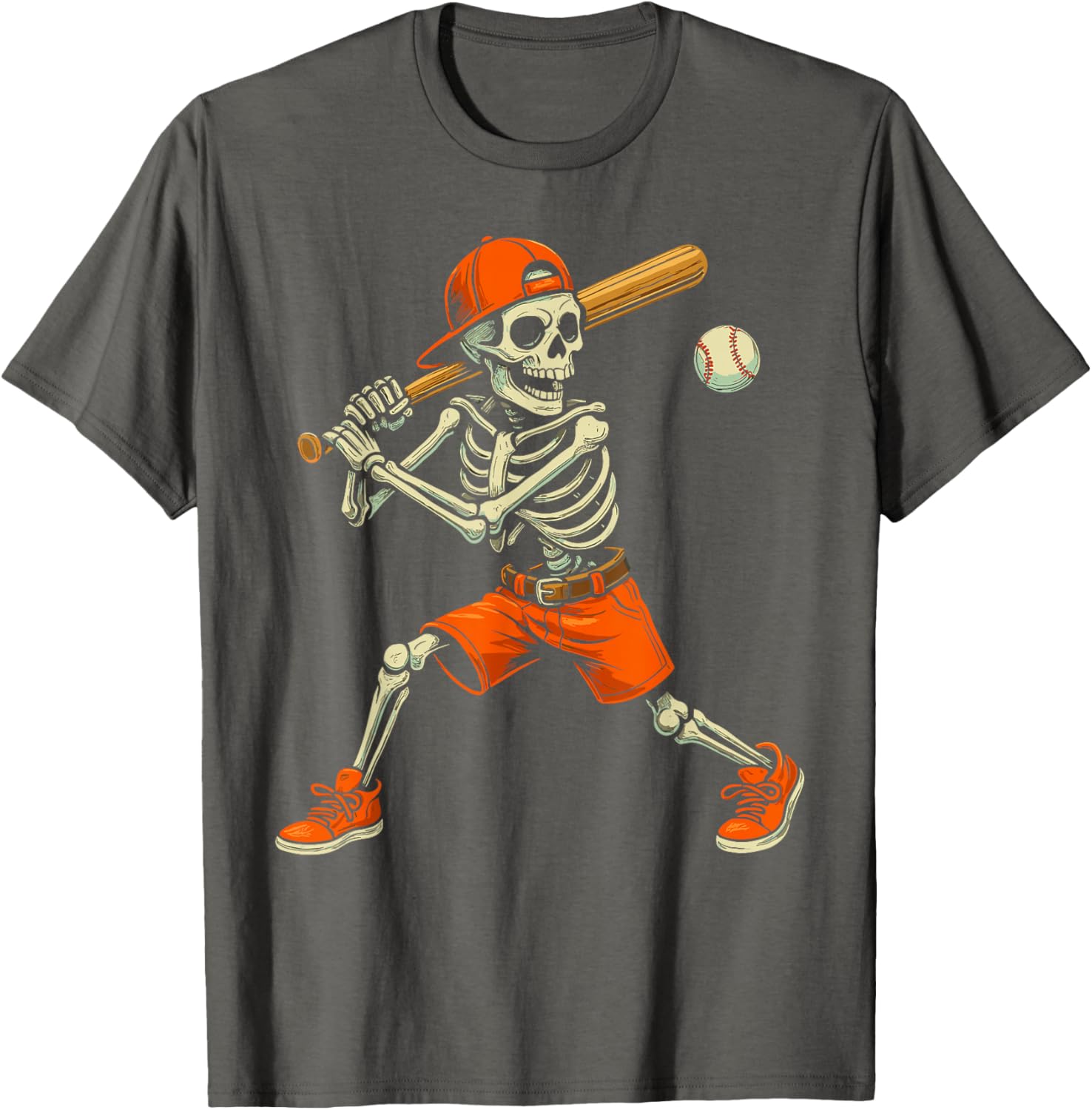 Funny Skeleton Baseball Halloween Costume T-Shirt for Kids and Men - 6