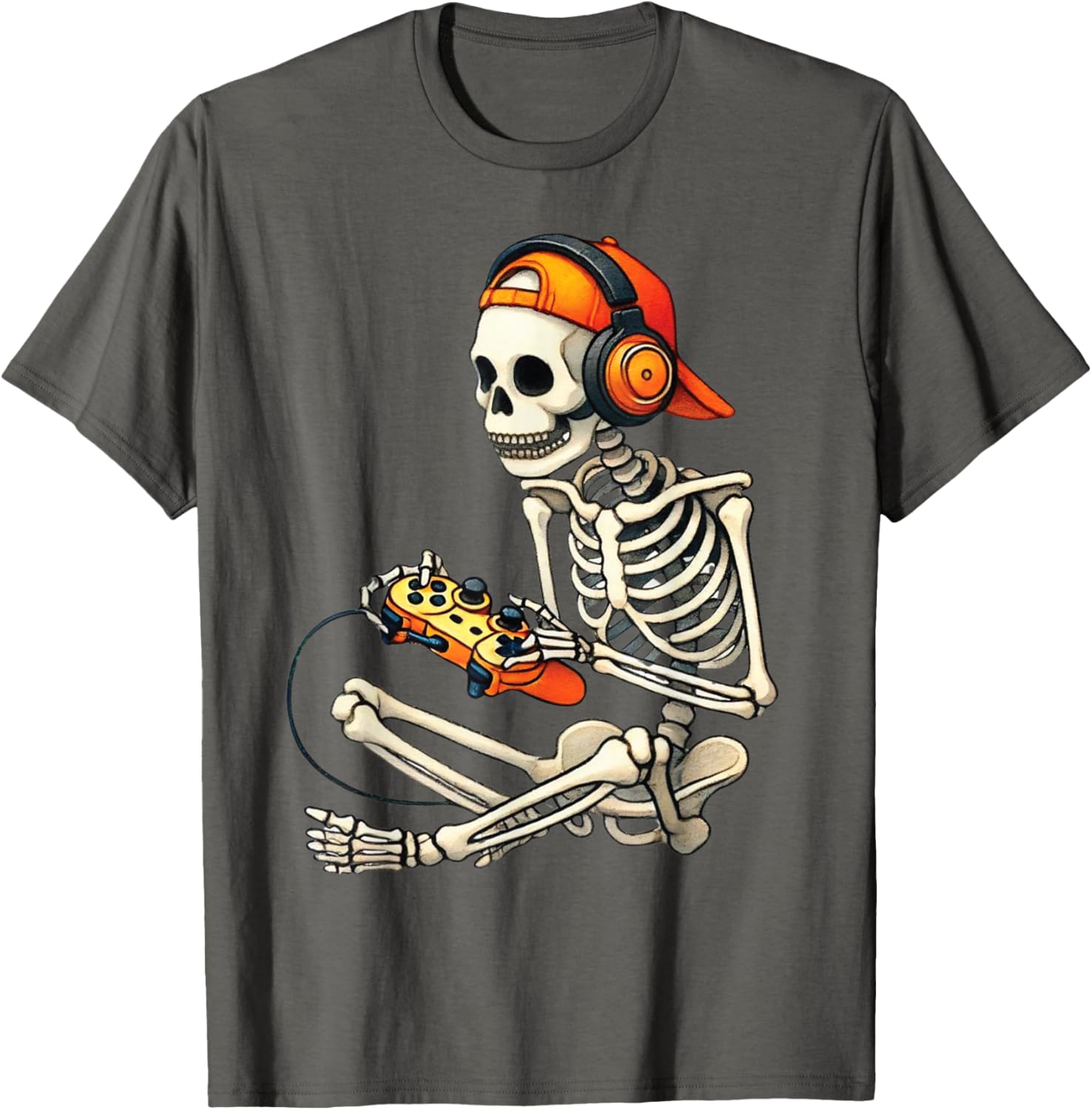 Cool Halloween Skeleton Gamer Tee for Boys and Men - Fun Graphic T-Shirt - 4