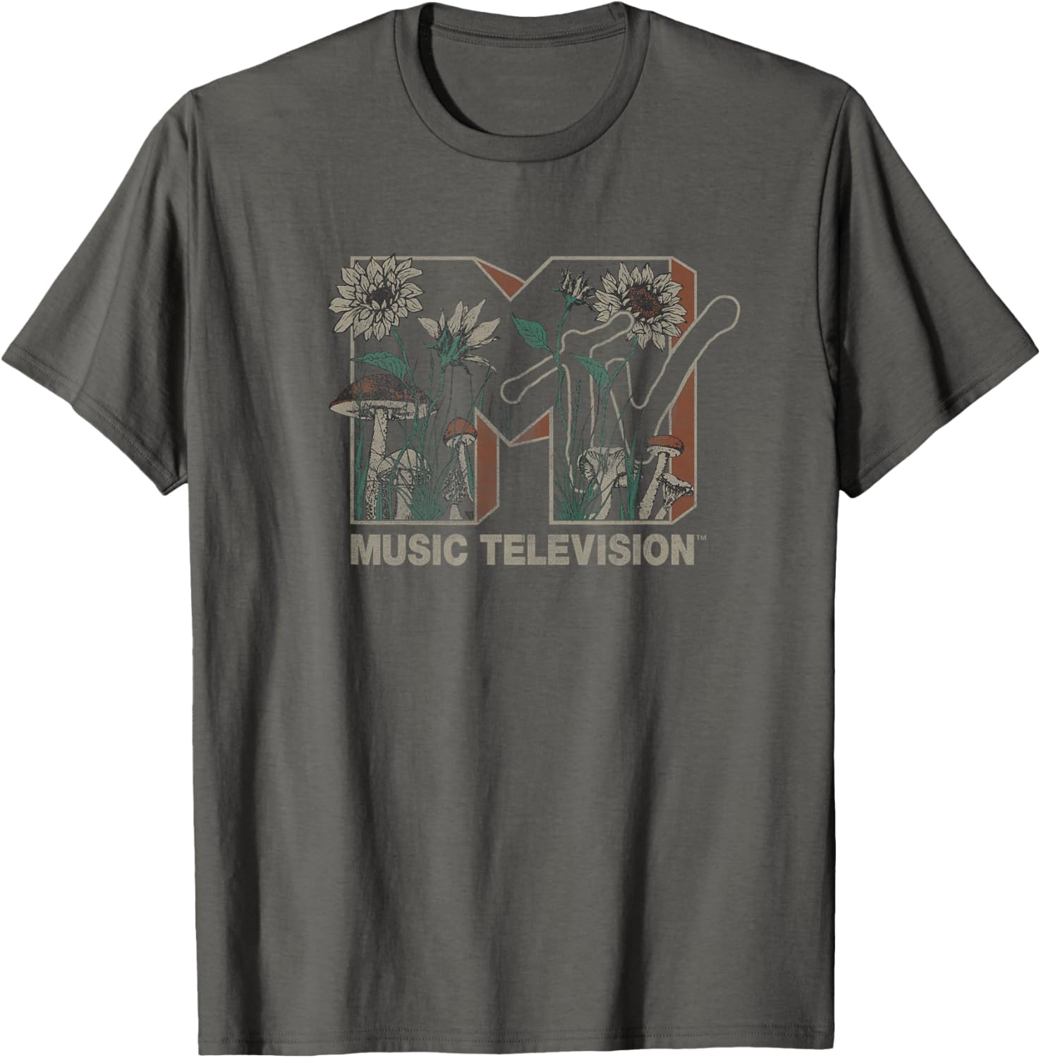 MTV Wild Flower Mushrooms Logo T-Shirt for Music Lovers and Fans - 5