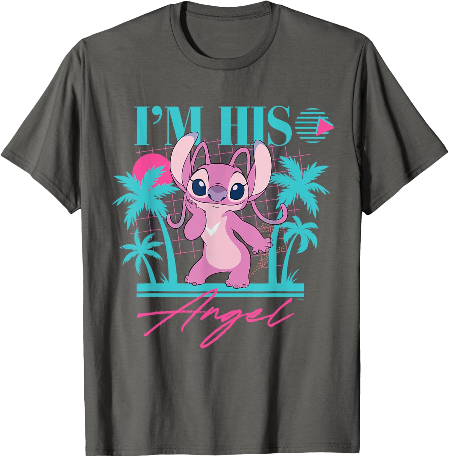 Disney Stitch Retro 90s Couples Matching I'm His Angel T-Shirt Fun Gift - 11