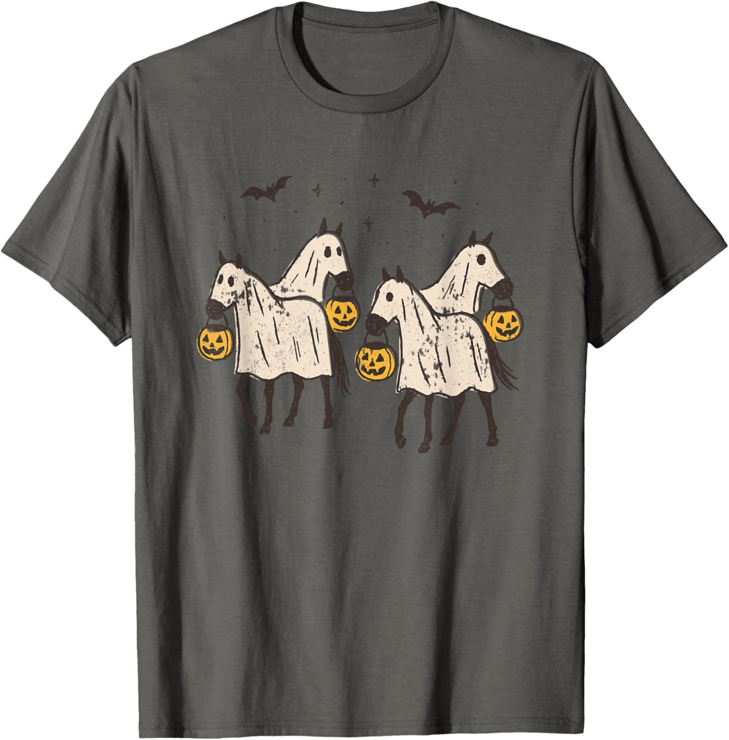 Cute Ghost Horses Halloween Trick or Treat T-Shirt for Kids and Adults - 13