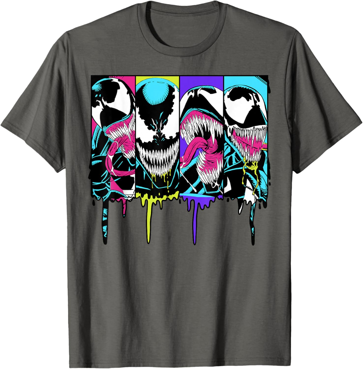Colorful Marvel Venom Dripping Comic Panel T-Shirt for Fans and Collectors - 5