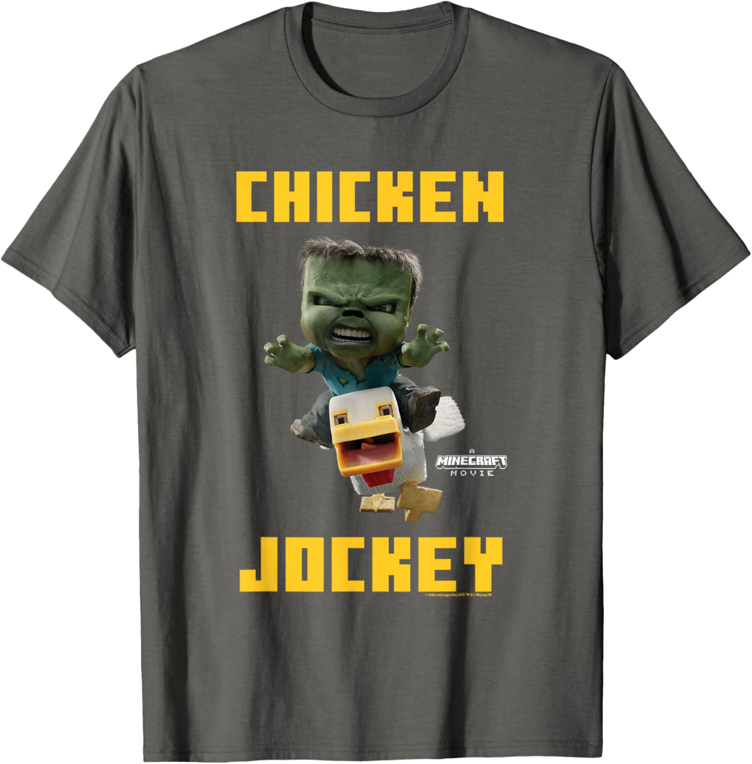 Minecraft Chicken Jockey Baby Zombie Logo T-Shirt for Gamers - 1