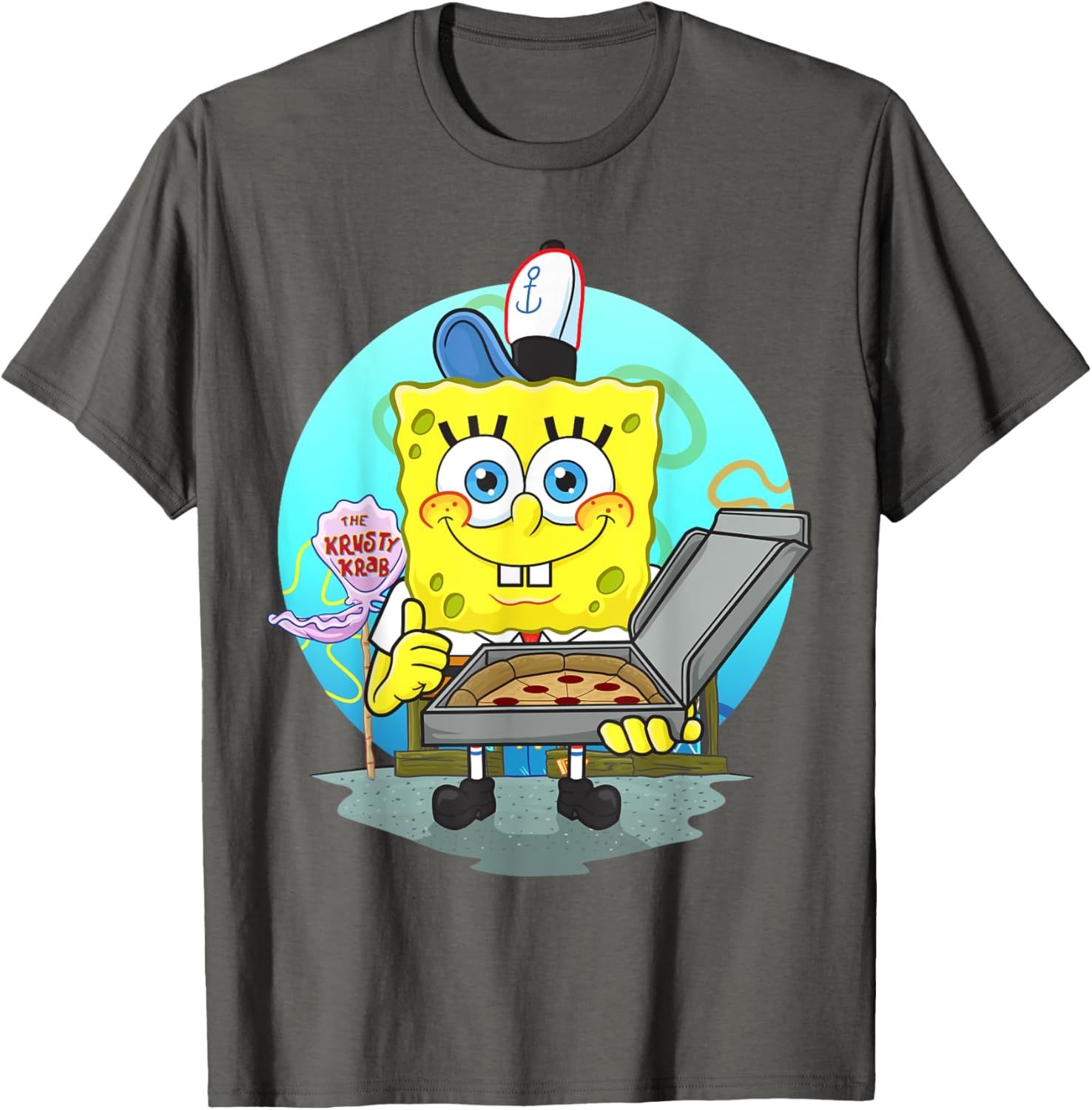 Mademark SpongeBob SquarePants Krusty Krab Pizza Delivery T-Shirt - 17