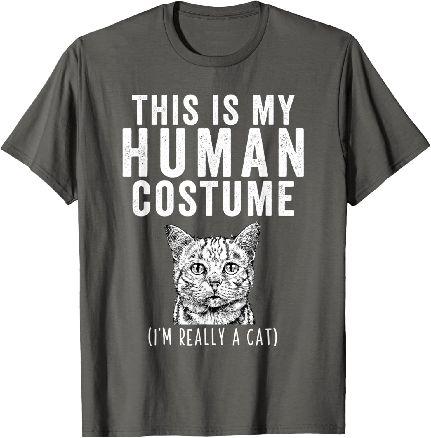 Funny Tabby Cat T-Shirt This is My Human Costume I'm Really A Cat - 9