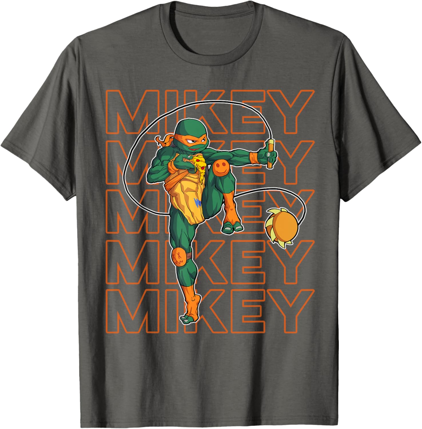 Mademark Ninja Turtles Michelangelo Kusari Fundo Pizza T-Shirt for Fans - 1