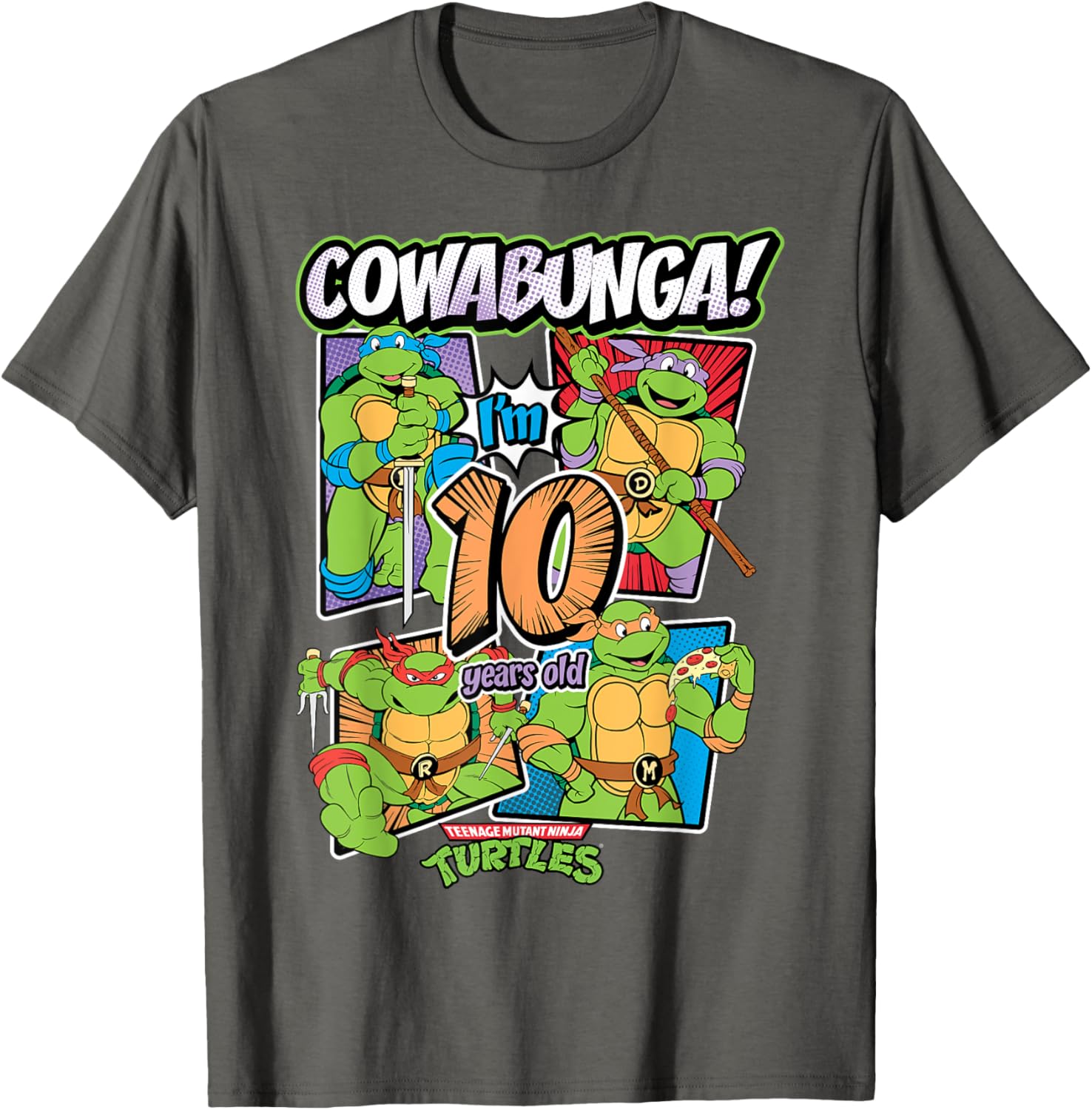 Cowabunga I'm 10 Years Old TMNT T-Shirt for Kids - Fun Birthday Apparel - 18