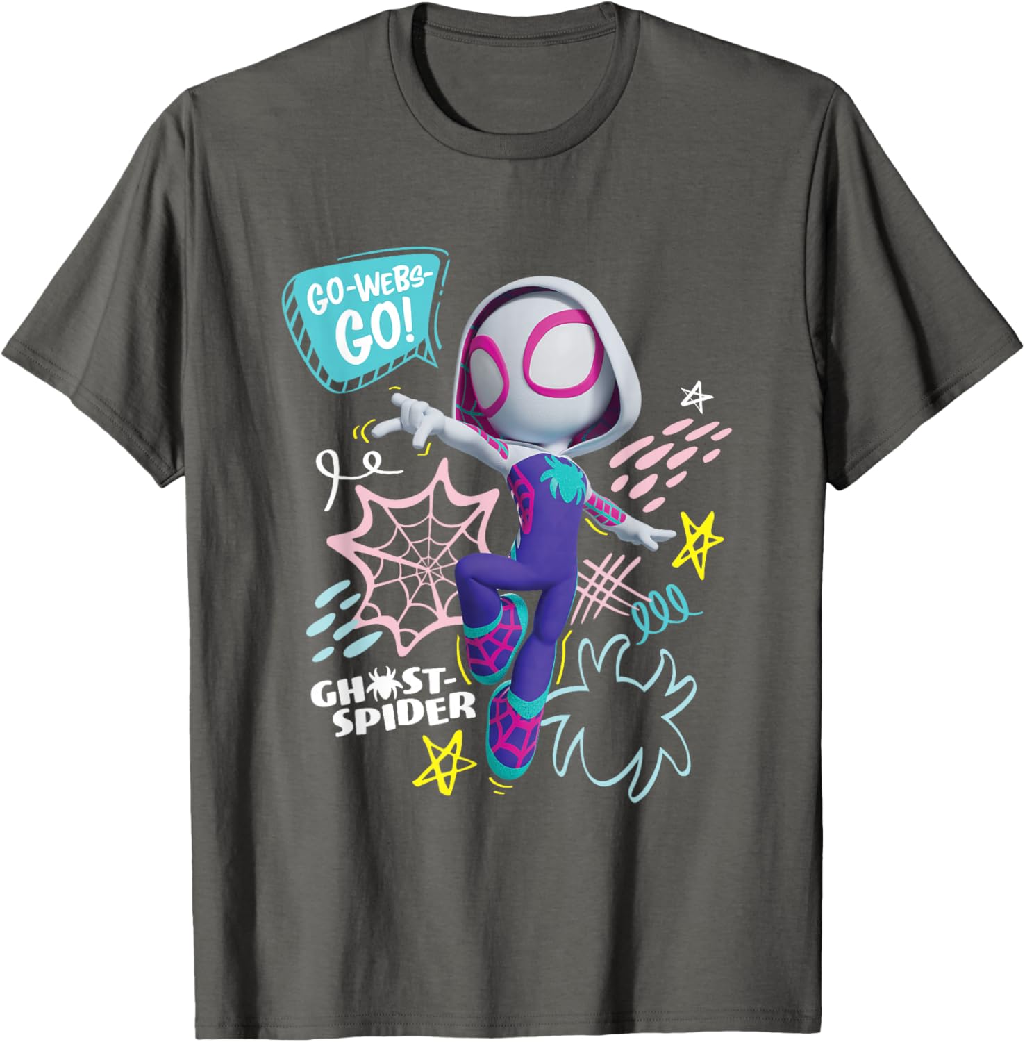 Marvel Spidey Ghost-Spider Go Webs T-Shirt for Kids and Fans - 4