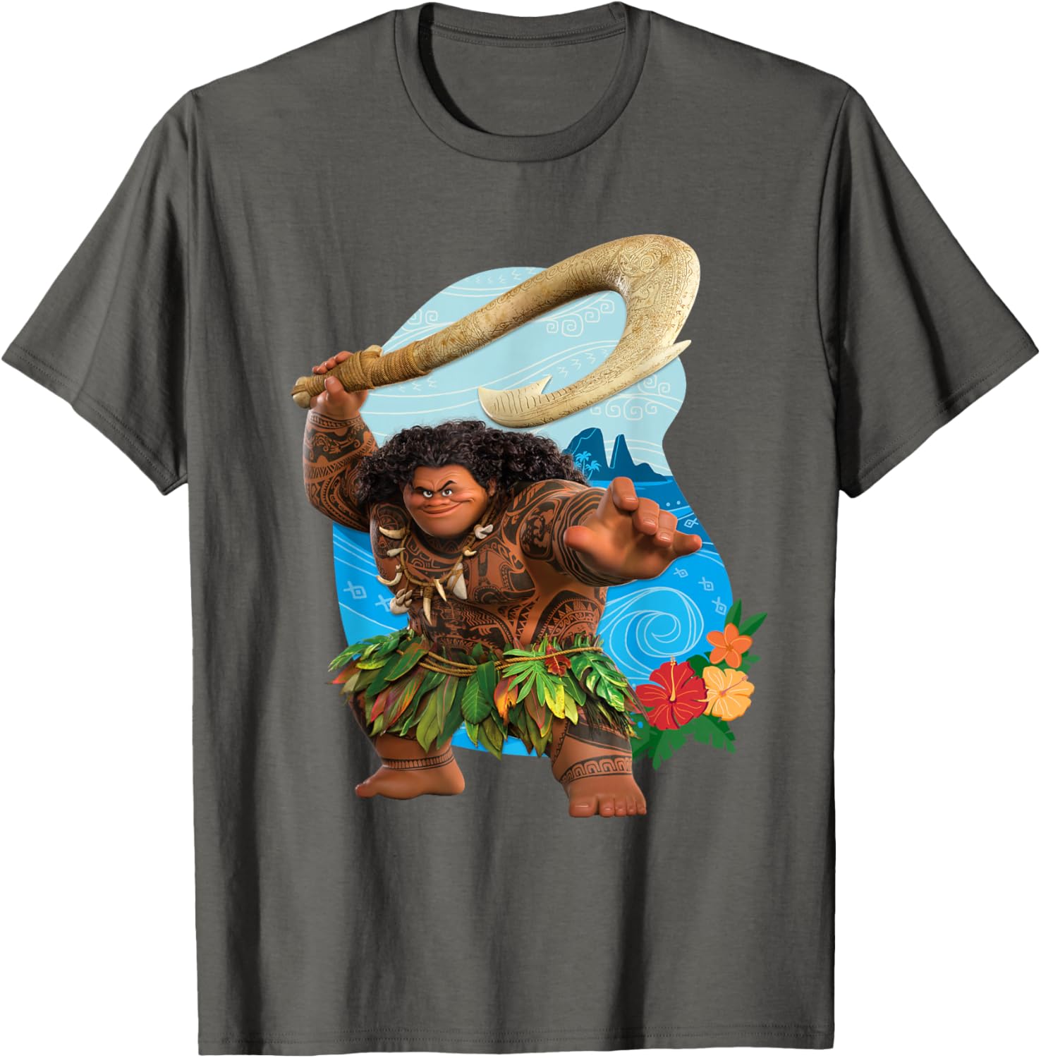 Disney Moana 2 Maui Tropical Island Adventure T-Shirt with Fish Hook - 16
