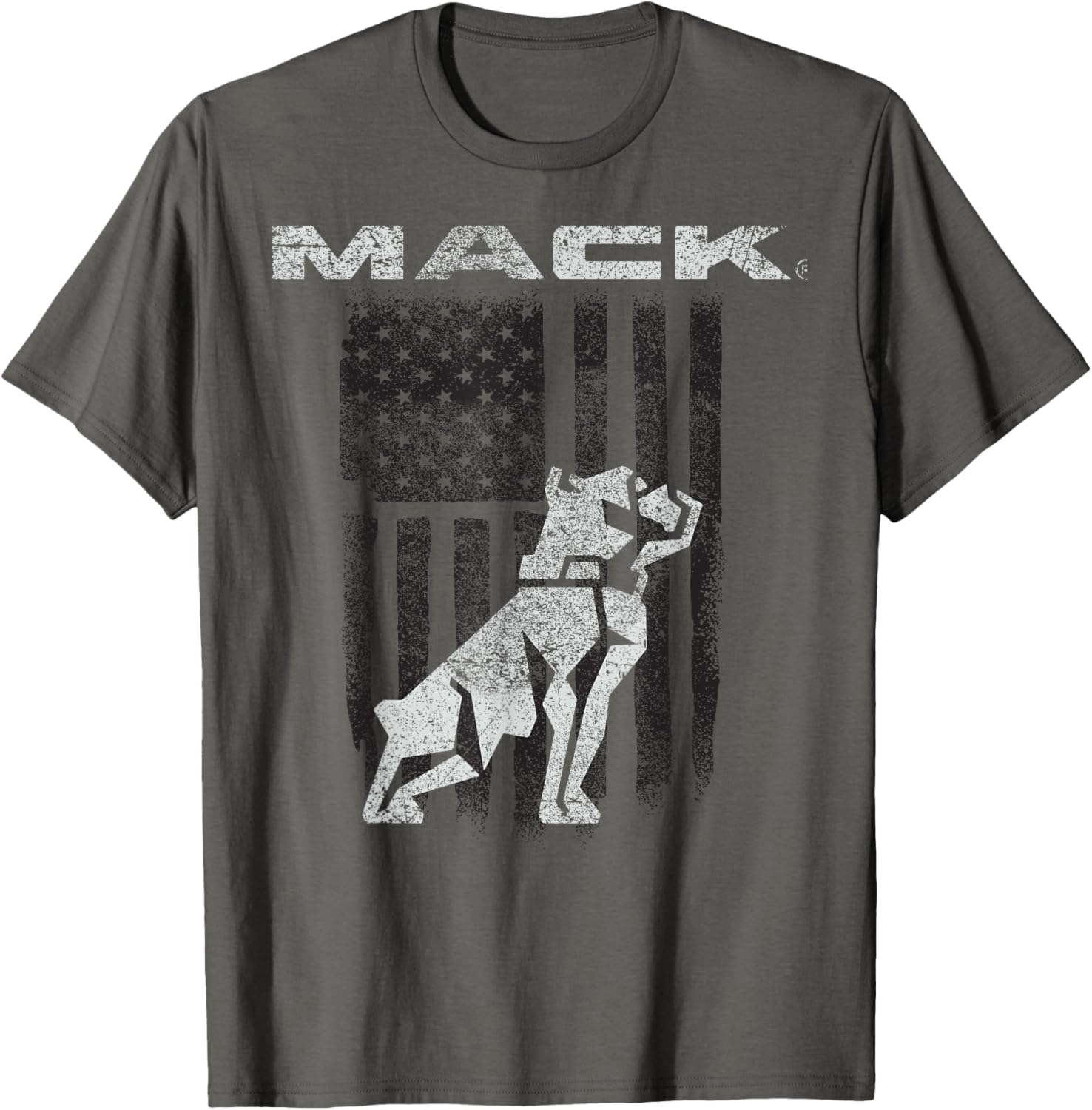 Mack Trucks Bulldog Logo American Flag Trucker T-Shirt for Fans - 5