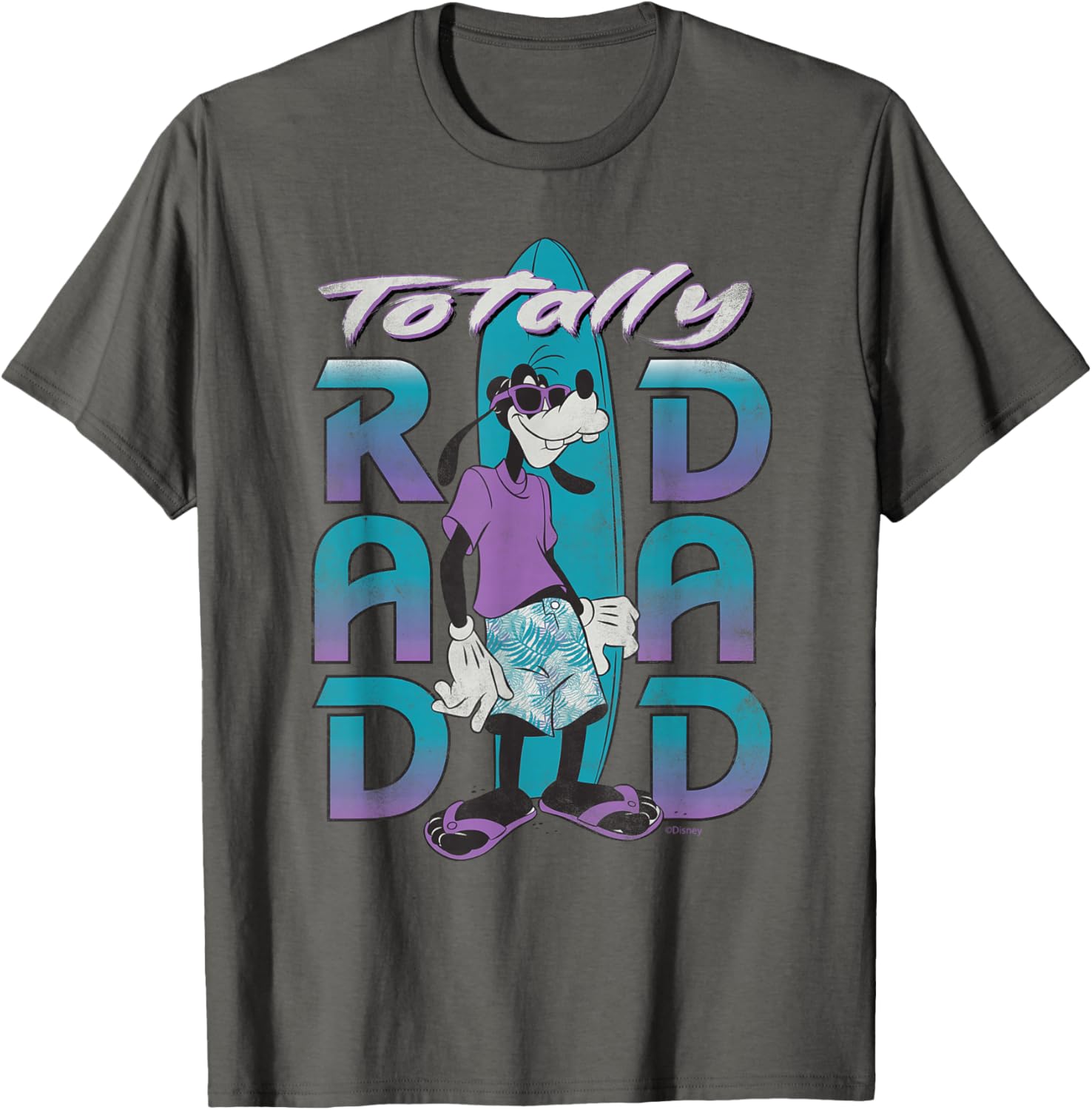 Disney Goofy Totally Rad Dad Surfing Distressed T-Shirt for Father's Day - 22