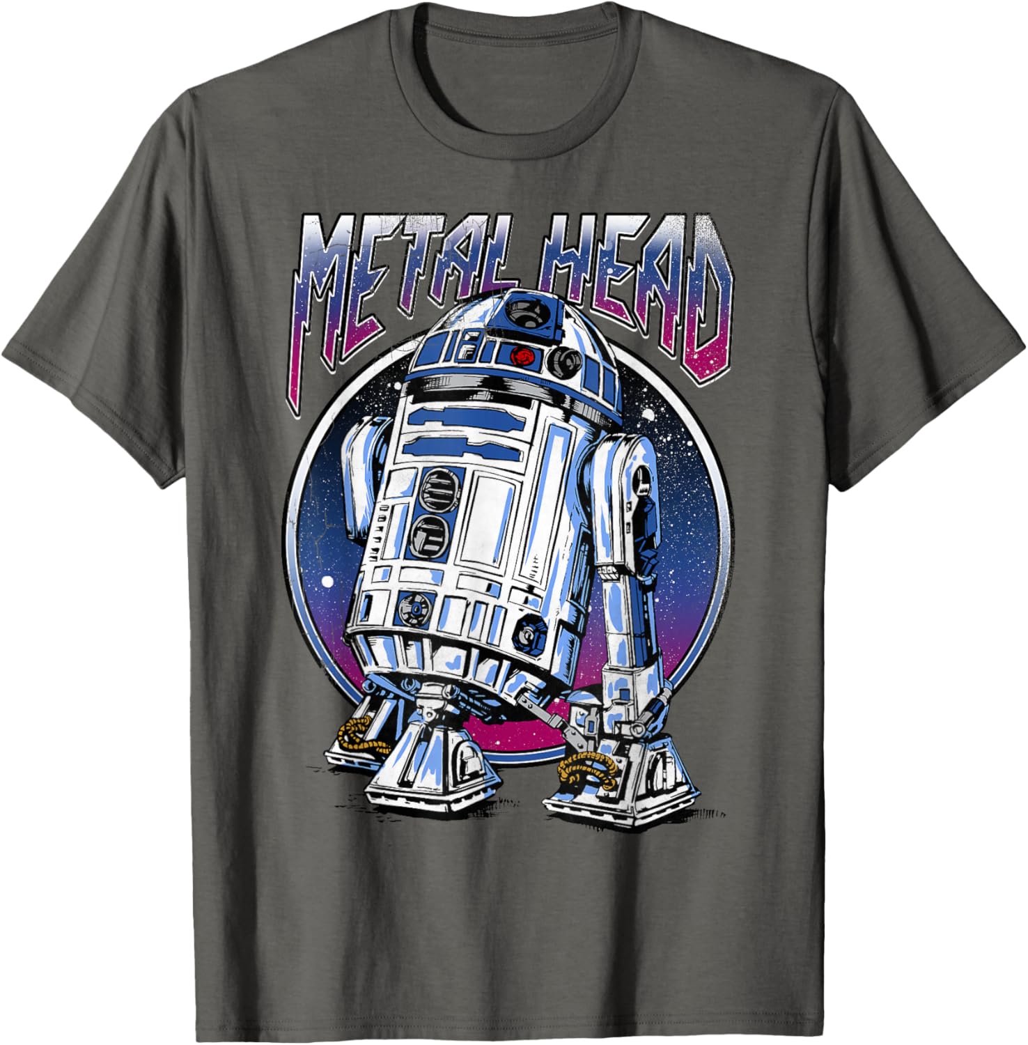 Vintage Star Wars R2D2 Metal Head T-Shirt for Disney Fans - 1