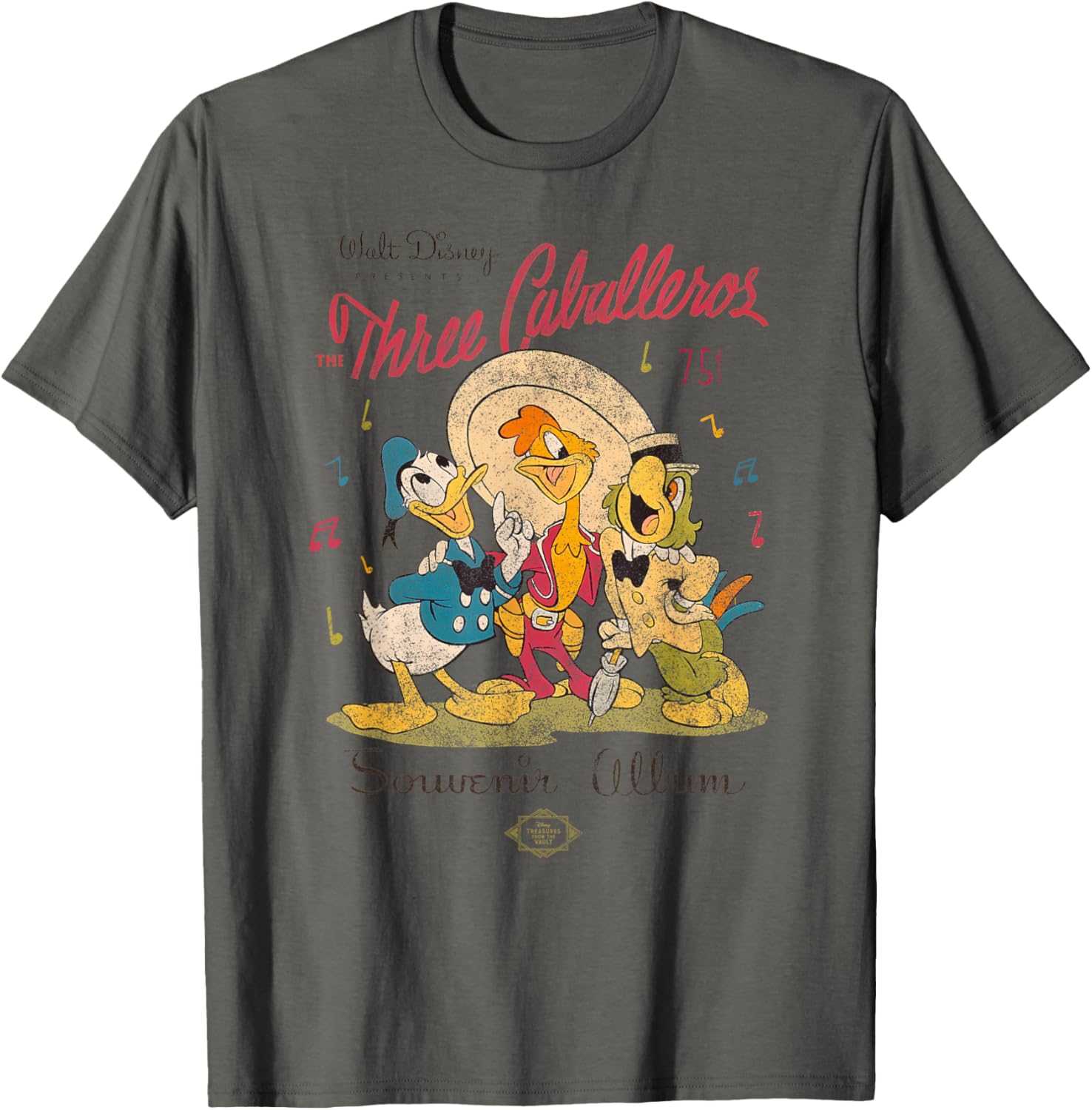 Vintage Disney Three Caballeros Donald Duck Distressed T-Shirt for Fans - 4