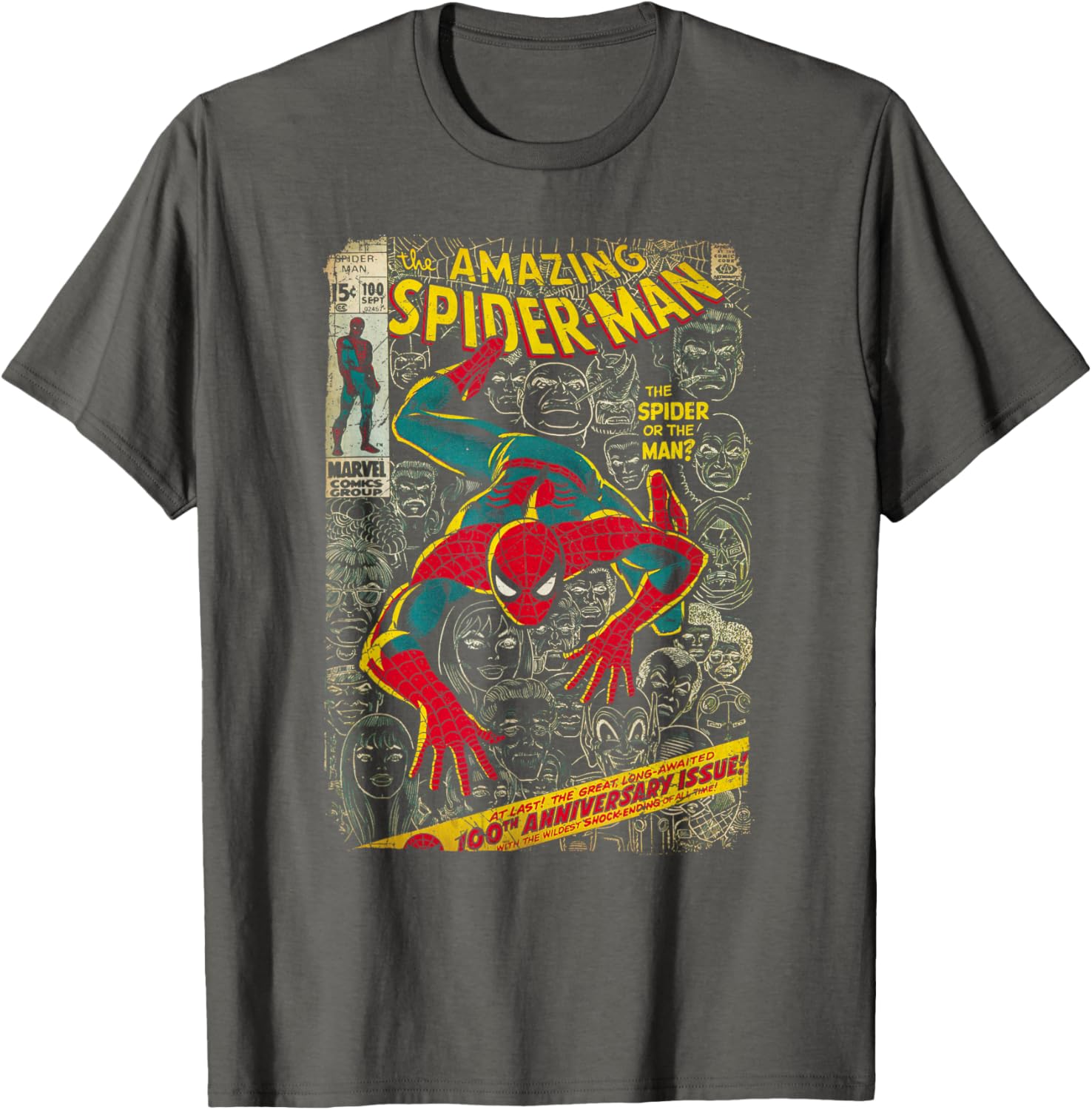 Marvel Spider-Man Comic Book Anniversary Short Sleeve T-Shirt for Fans - 5