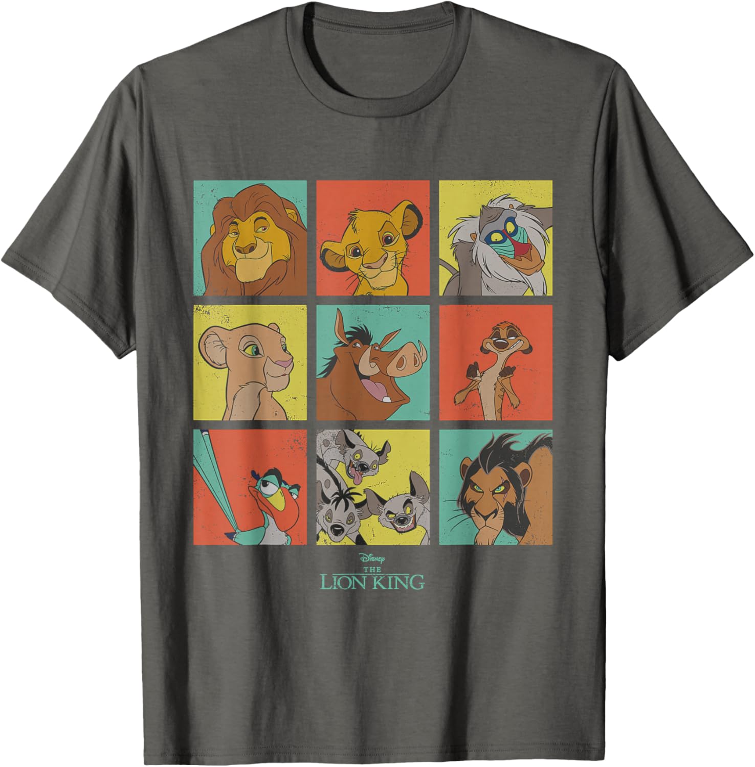 Disney The Lion King 90s Grid T-Shirt for Kids and Adults - 8