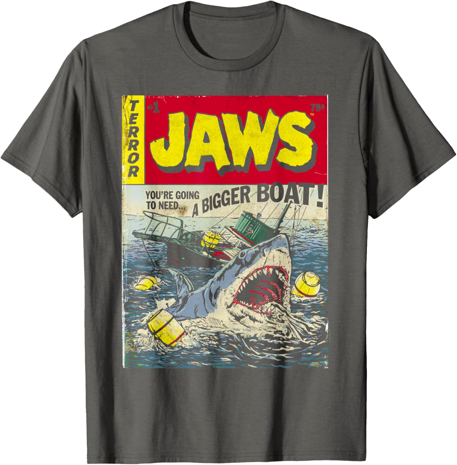 Jaws Pulp Attack Comic Cover T-Shirt for Shark Lovers and Fans - 2