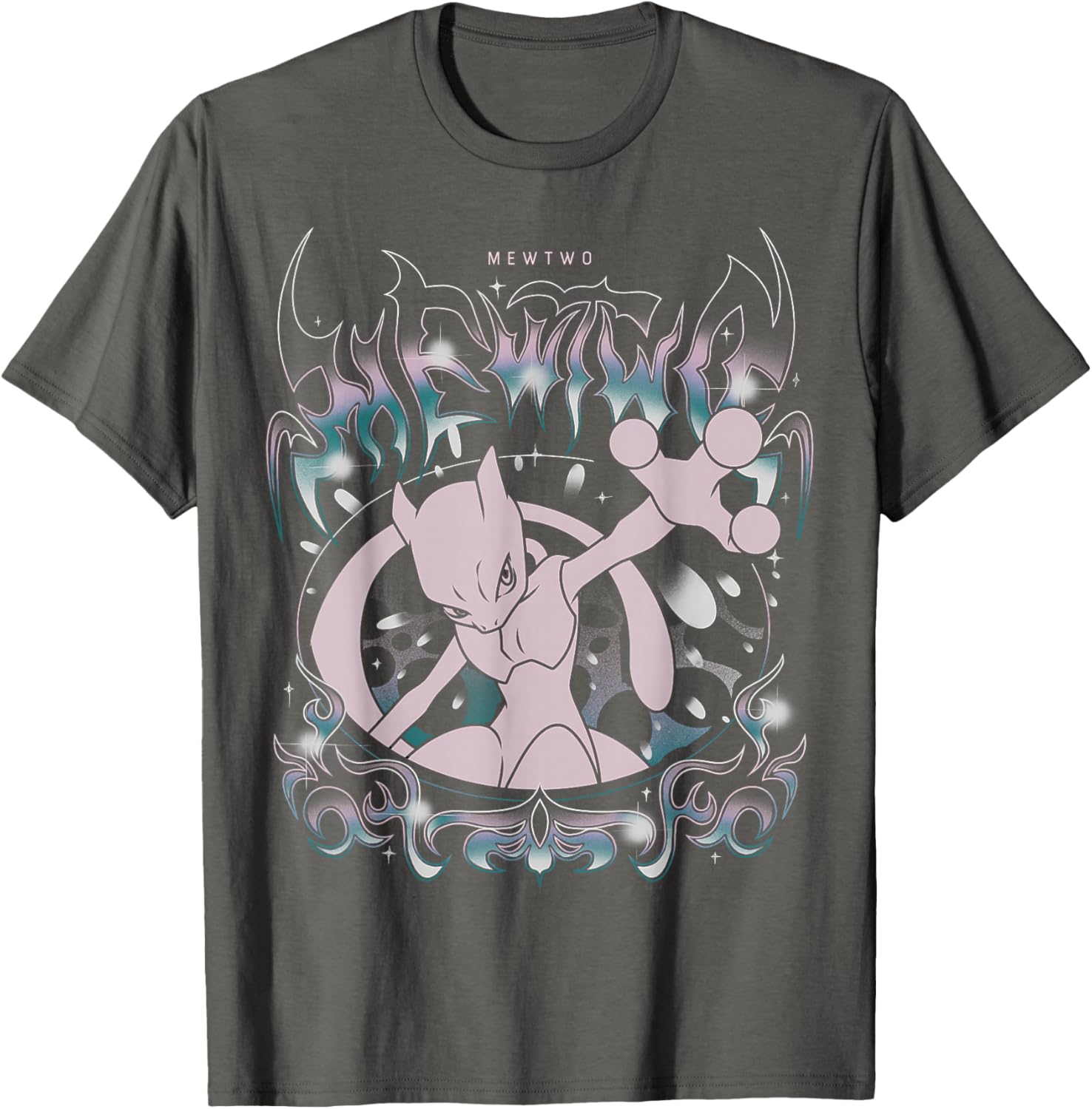 Mewtwo Grunge Oversized T-Shirt for Pokémon Fans - Stylish & Comfy Apparel - 5