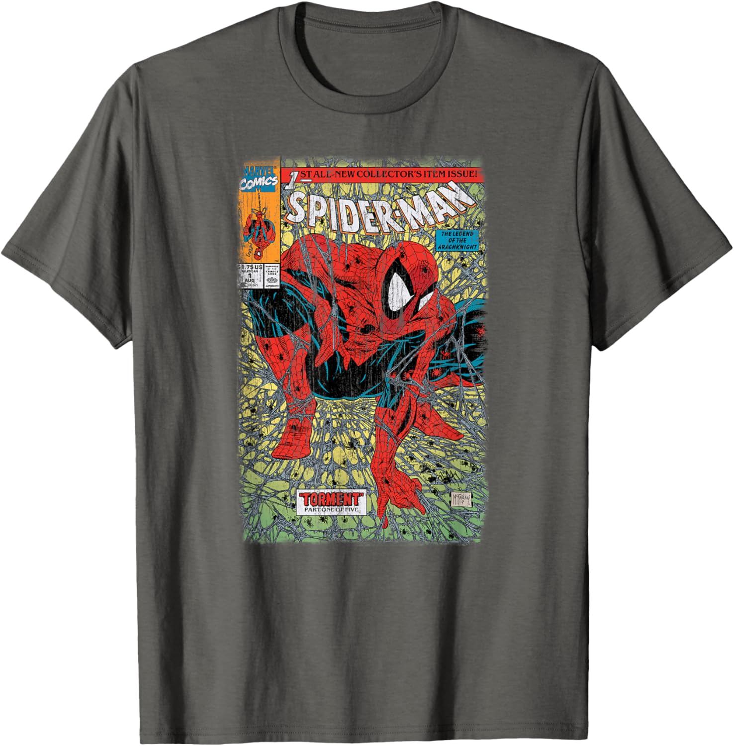 Retro Classic Spider-Man Torment Distressed T-Shirt for Marvel Fans - 7