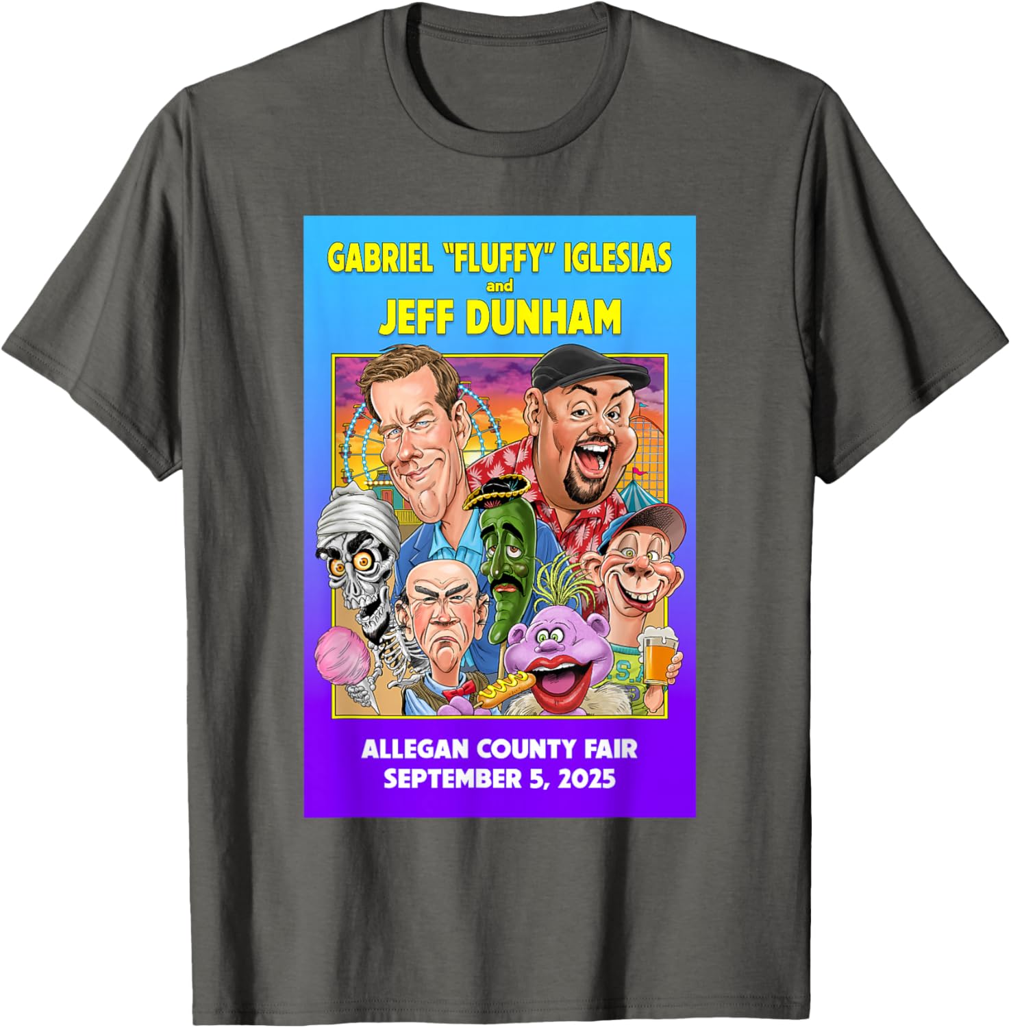 Gabriel Iglesias Jeff Dunham Allegan County Fair 2025 T-Shirt for Fans - 3
