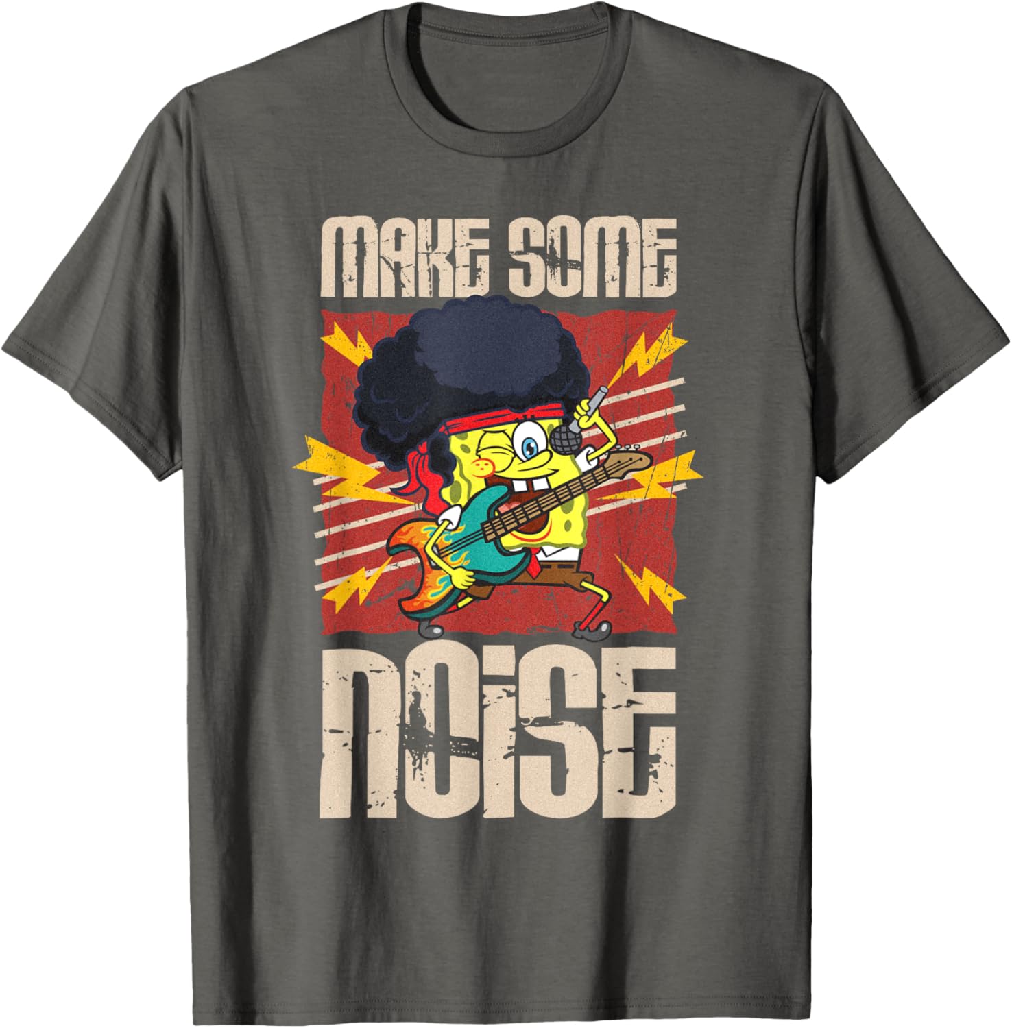 Mademark SpongeBob Make Some Noise Rock and Roll Retro T-Shirt - 6