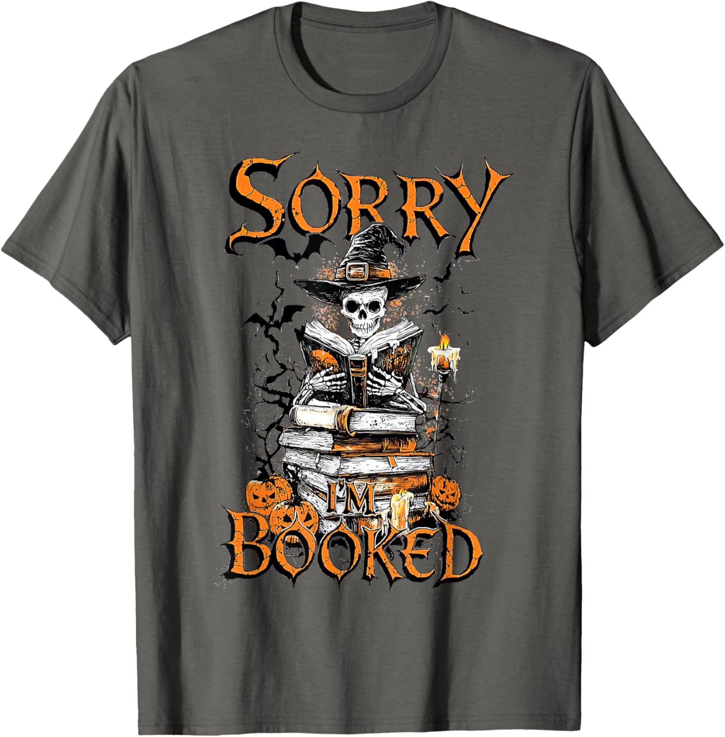 Funny Sorry I'm Booked Bookworm Ghost Halloween T-Shirt for Book Lovers - 1