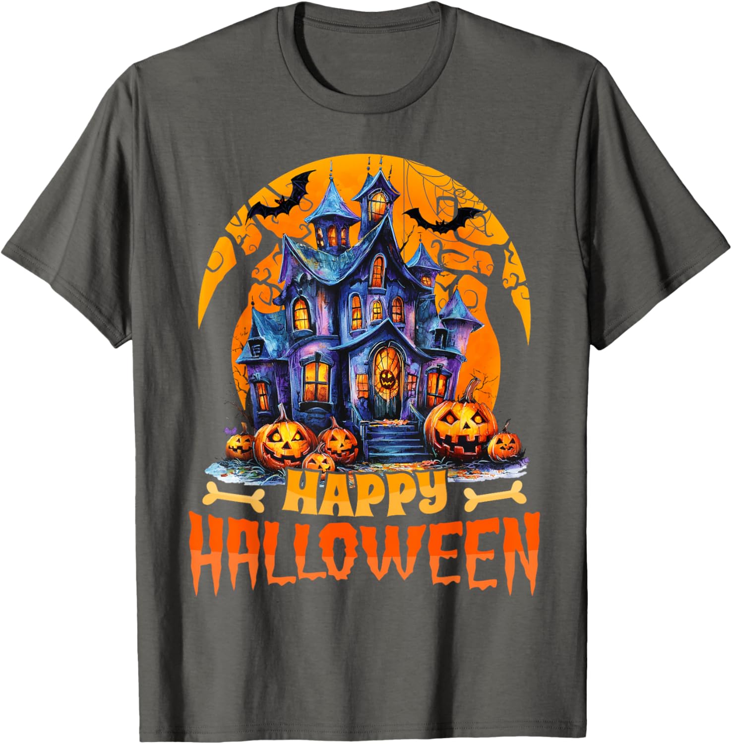 Happy Halloween Haunted House T-Shirt for Men and Women Costume Fun - 10