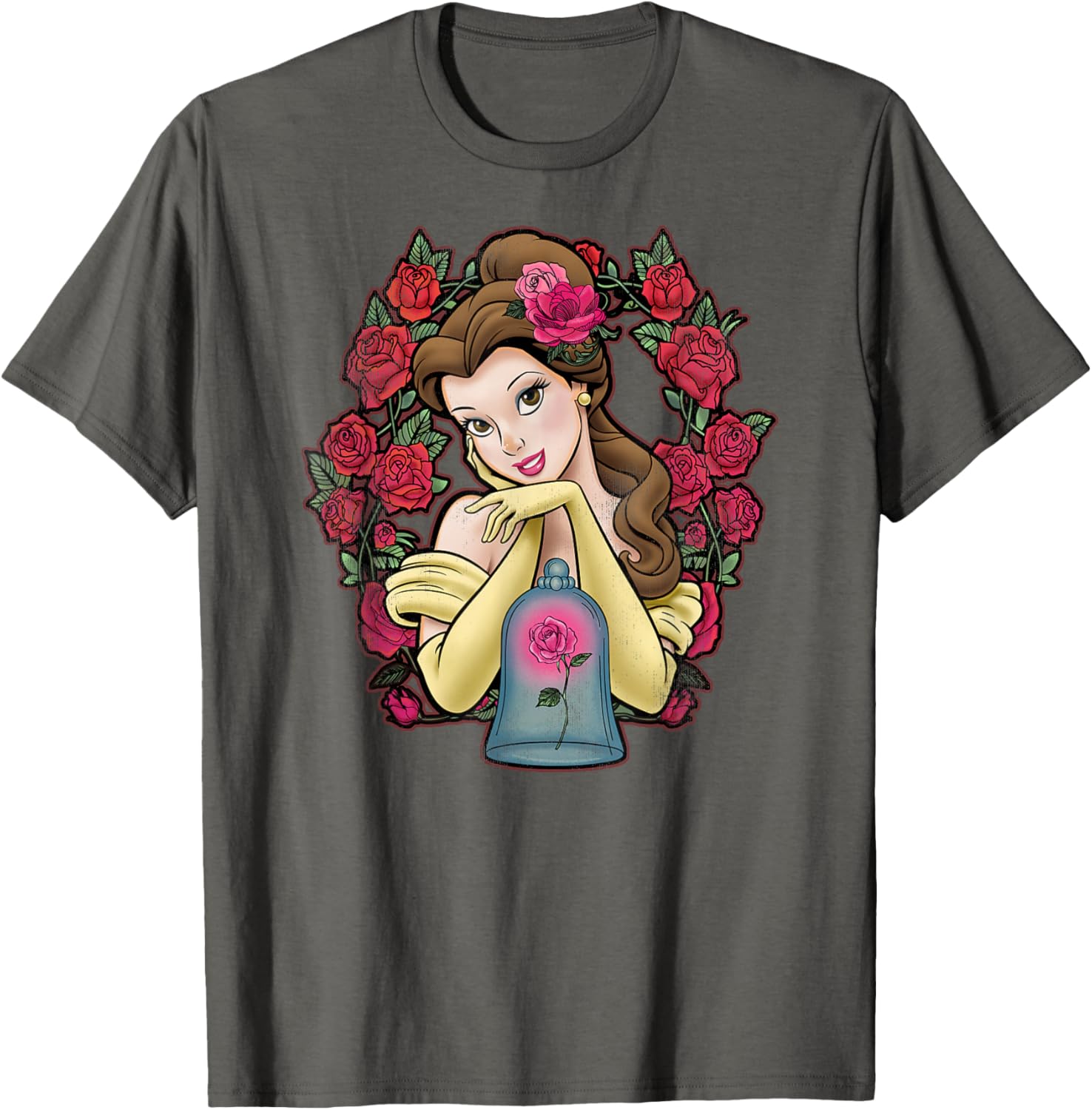 Disney Beauty and the Beast Belle Roses Graphic T-shirt for Fans - 3